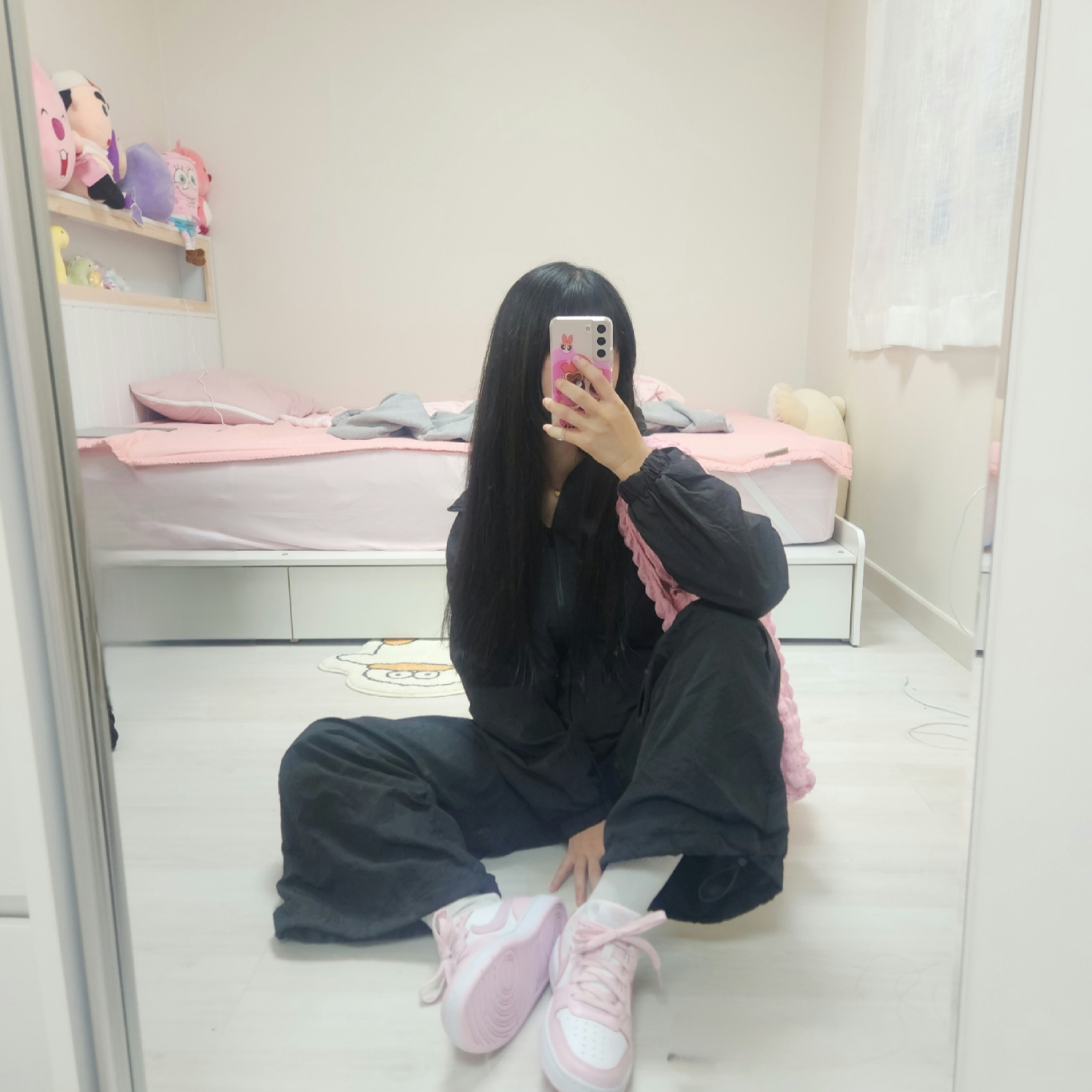 (GS) Nike Court Borough 2 SE White Pink Foam 착용 스타일