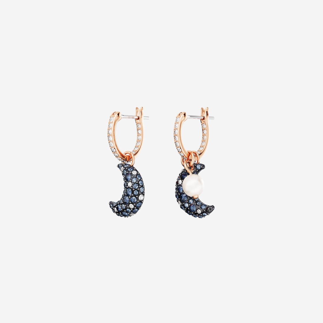 (W) Swarovski Luna Drop Earrings Multicolored Rose Gold Plated 상세 이미지 1