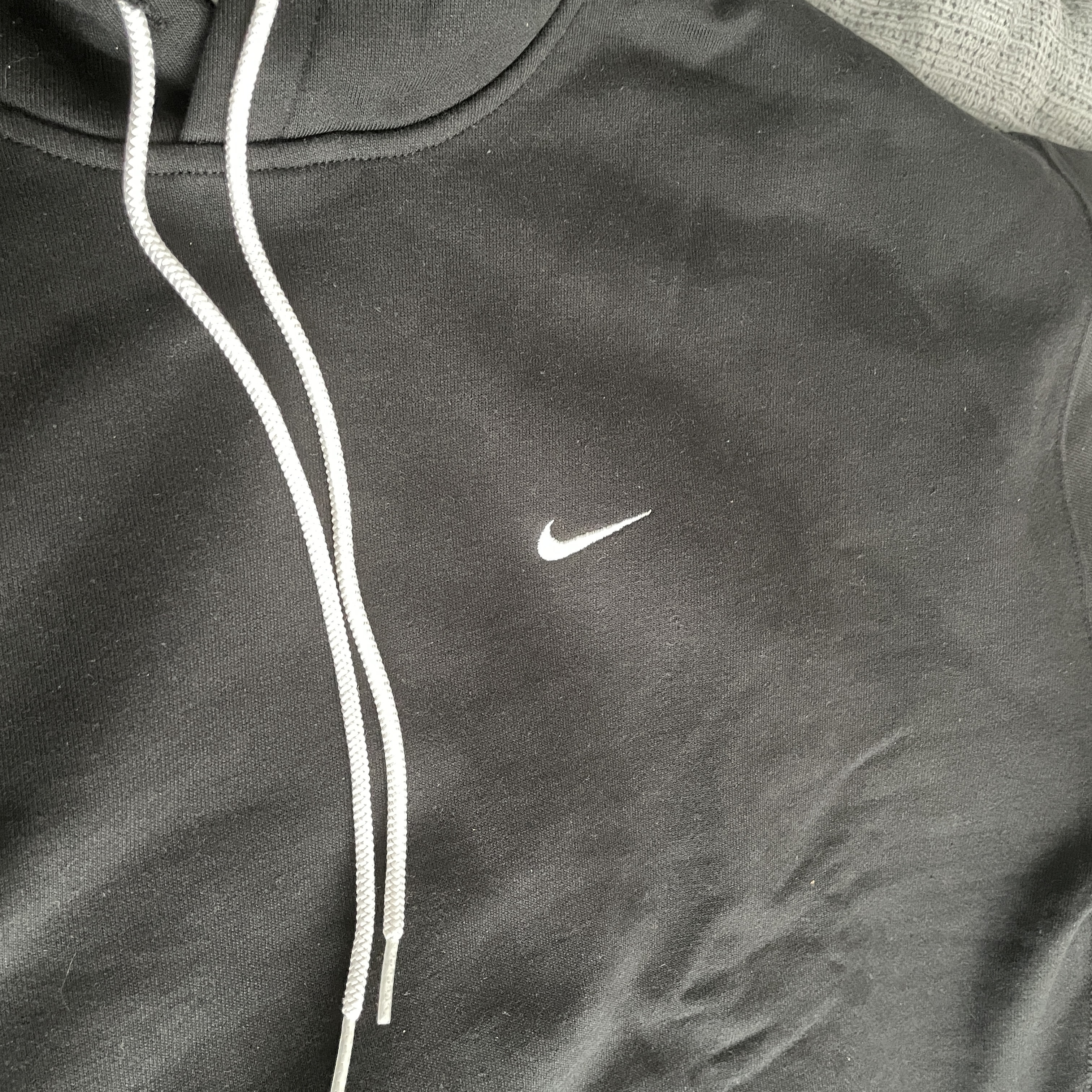 Nike NRG Solo Swoosh Fleece Hoodie Black White - Asia 착용 스타일