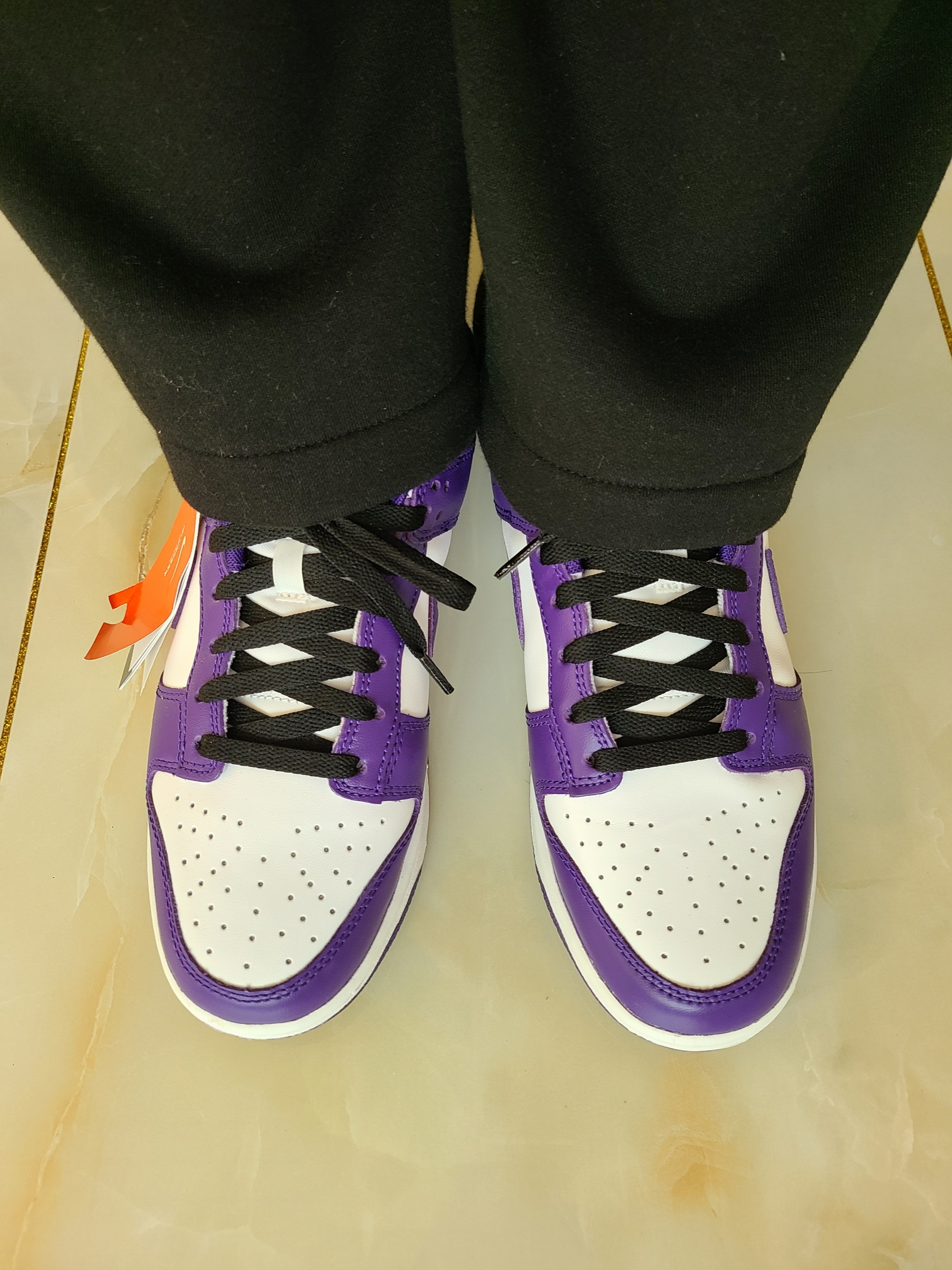 Nike Dunk Low Retro Championship Court Purple 착용 스타일 - 4