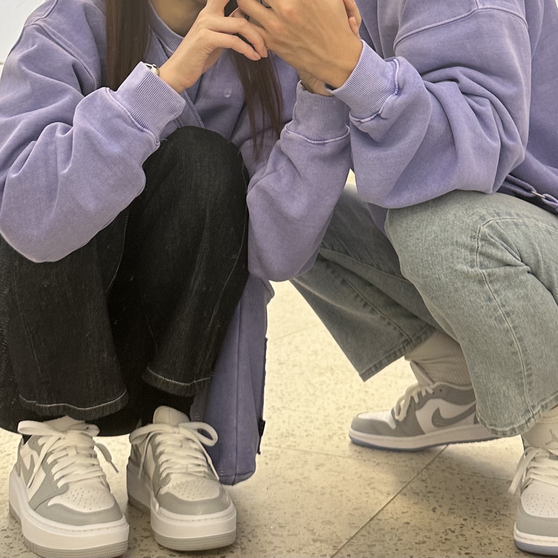 (W) Jordan 1 Elevate Low White and Wolf Grey 착용 스타일