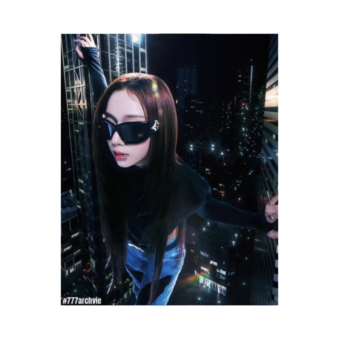 Gentle Monster x Thug Club Techno 01 Black 착용 스타일 - 1