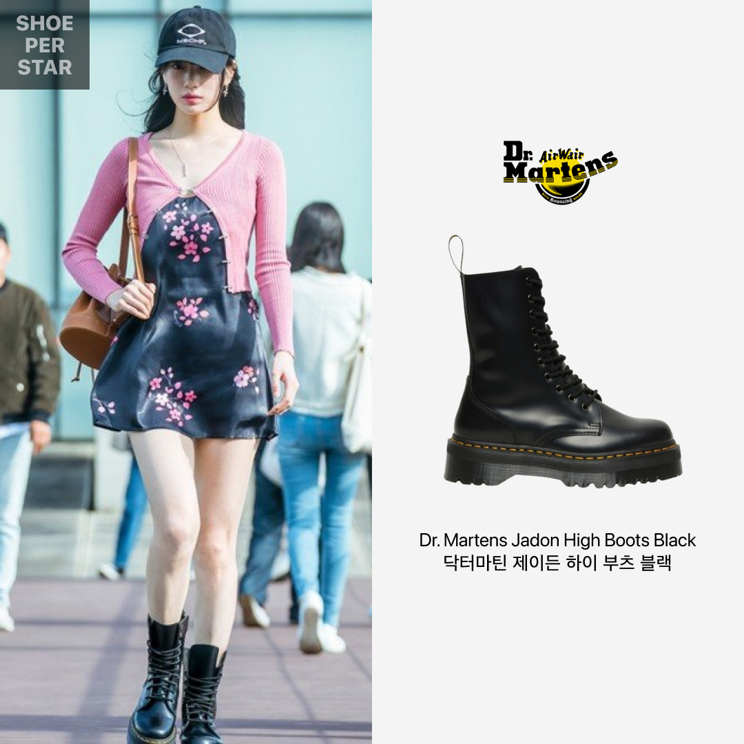 Dr. Martens Jadon High Boots Black 착용 스타일 - 1