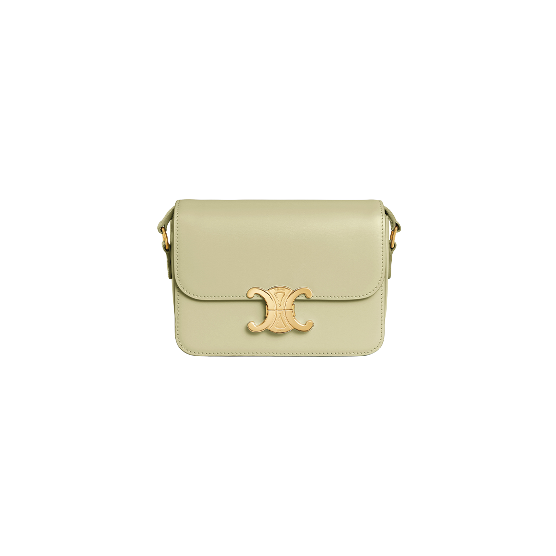 Celine Teen Triomphe Bag in Shiny Calfskin Almond Green 상세 이미지 1