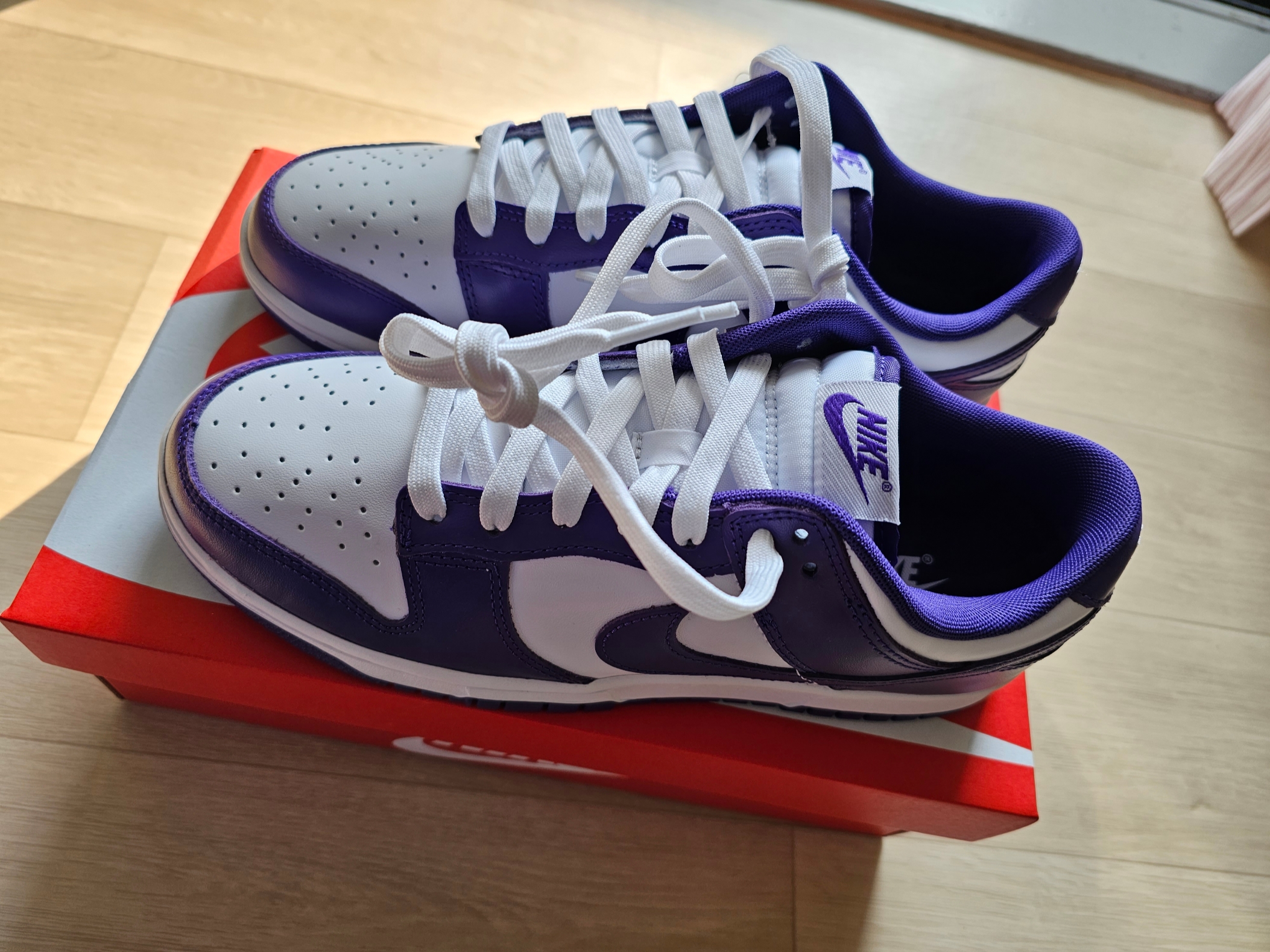 Nike Dunk Low Retro Championship Court Purple 착용 스타일 - 2