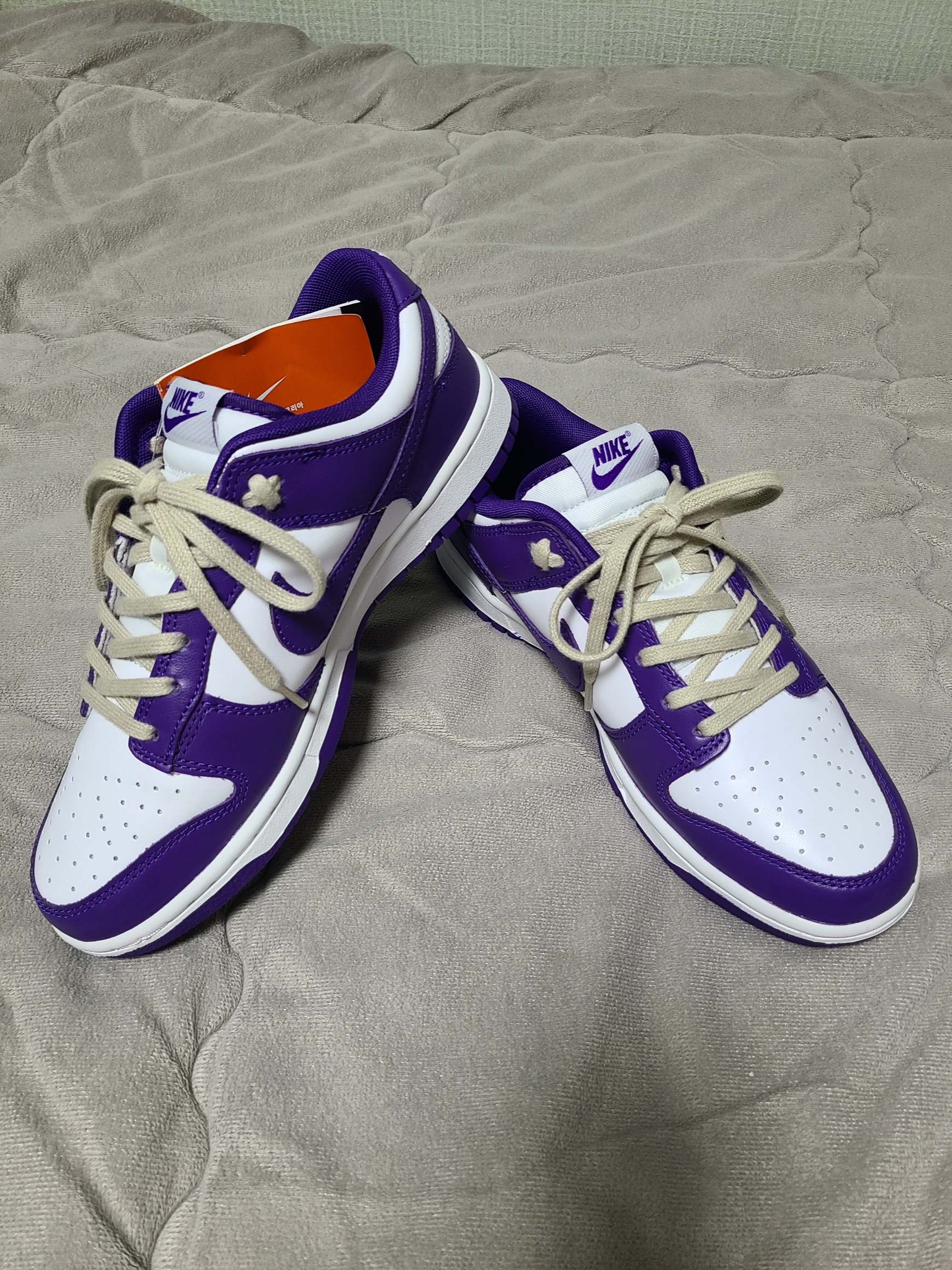 (W) Nike Dunk Low Gorge Green, Jordan Stadium 90 White Clover 착용 스타일 - 6