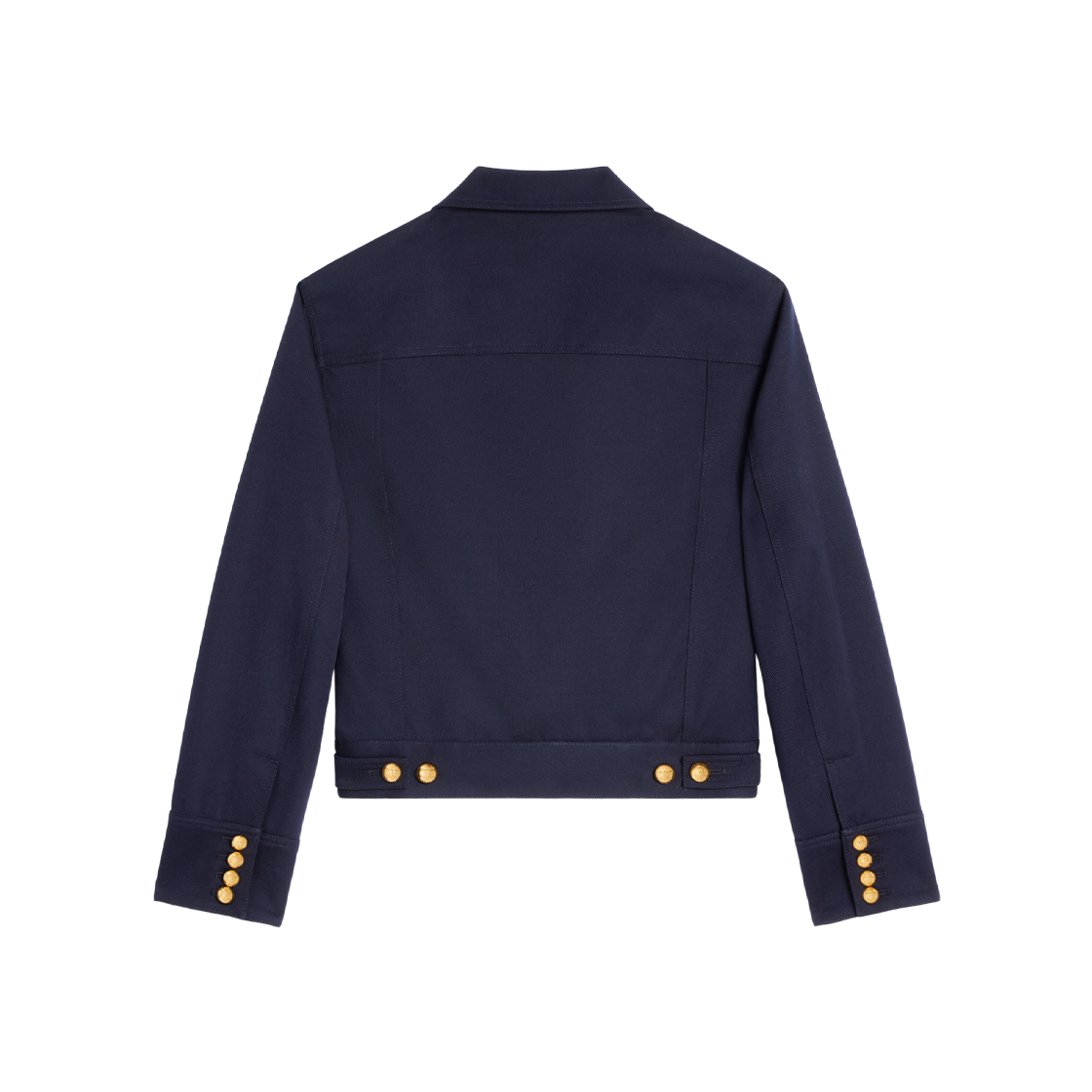 (W) Celine Cropped Saharienne Jacket in Diagonal Wool Navy 상세 이미지 2