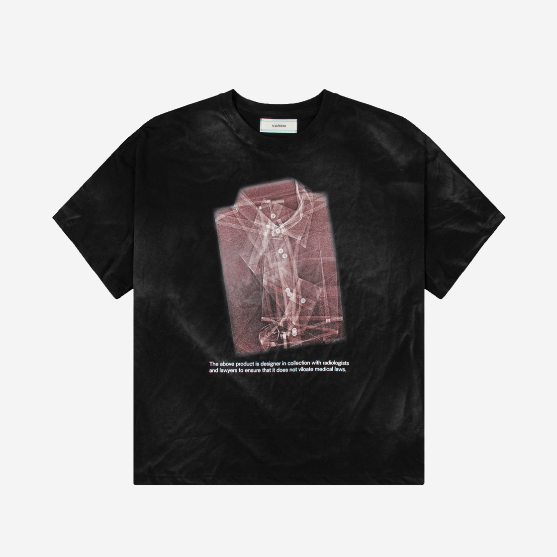 Waviness X-Ray Dirty Washing T-Shirt Black 상세 이미지 1