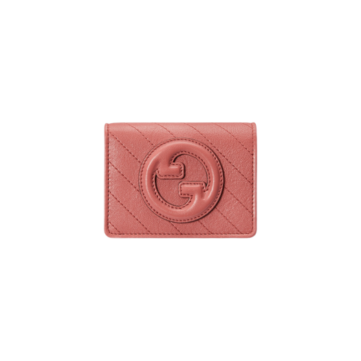 구찌 블론디 카드 케이스 지갑 핑크 레더