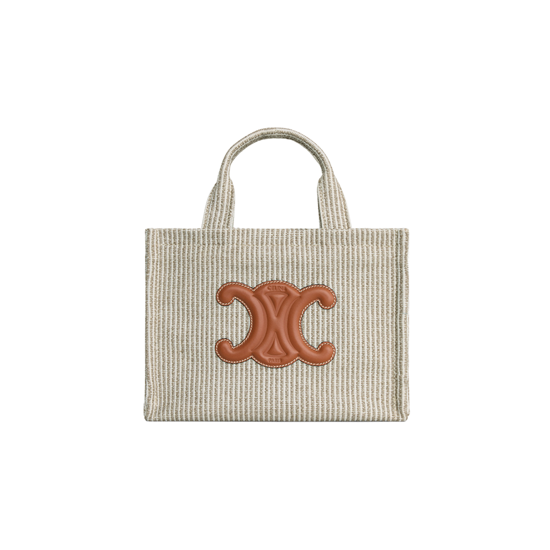 Celine Small Cabas Thais in Striped Textile Beige 상세 이미지 1