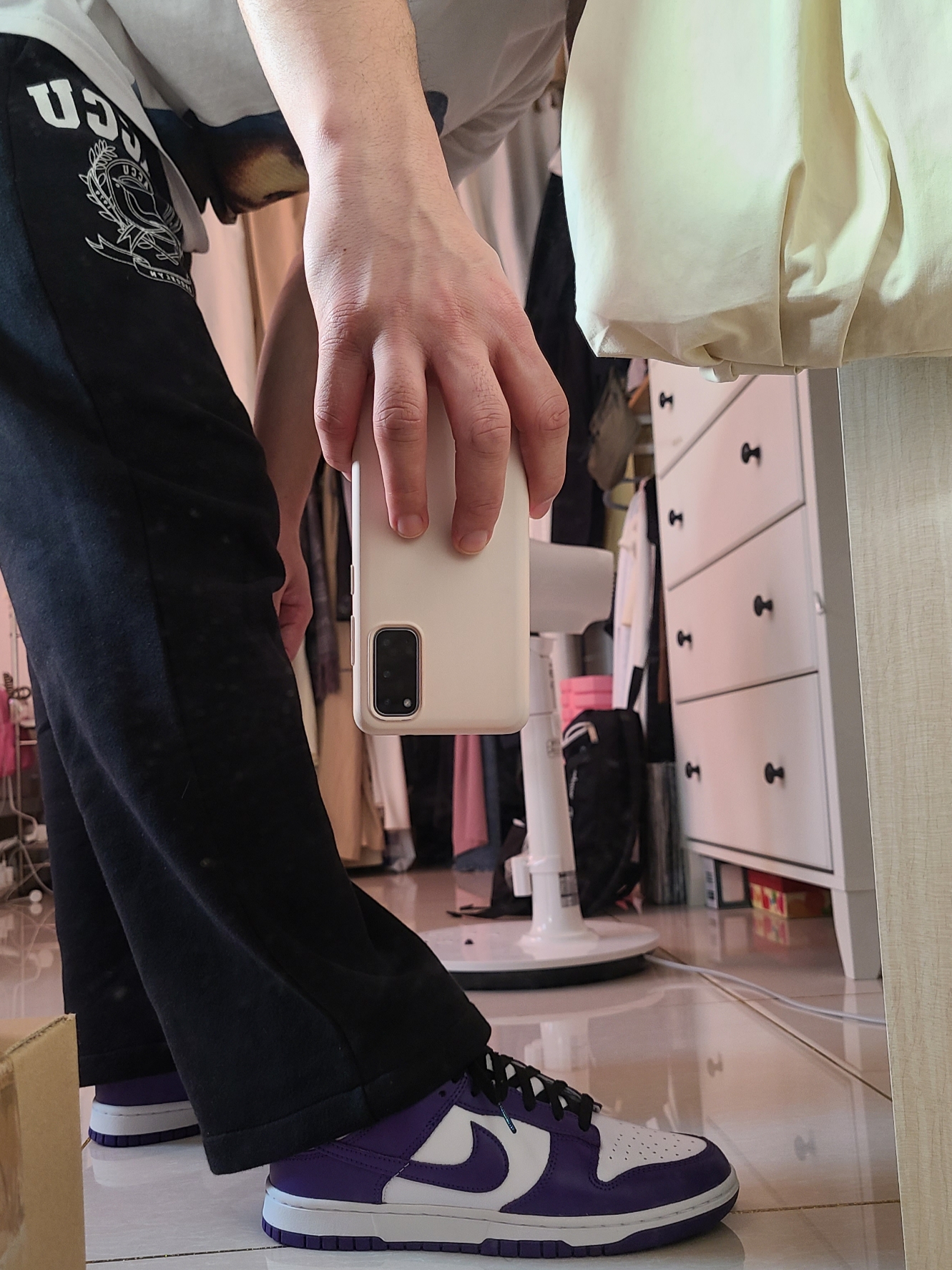 Nike Dunk Low Retro Championship Court Purple 착용 스타일 - 5