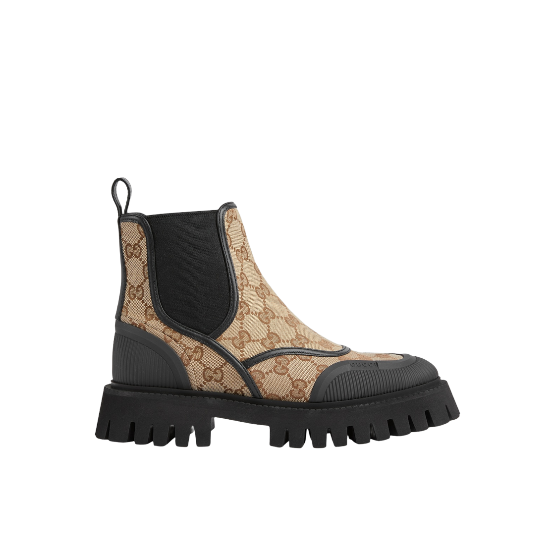 (W) 구찌 GG 캔버스 앵클 부츠 베이지 에보니 GG 캔버스((W) Gucci GG Canvas Ankle Boot Beige Ebony GG Canvas) - 1