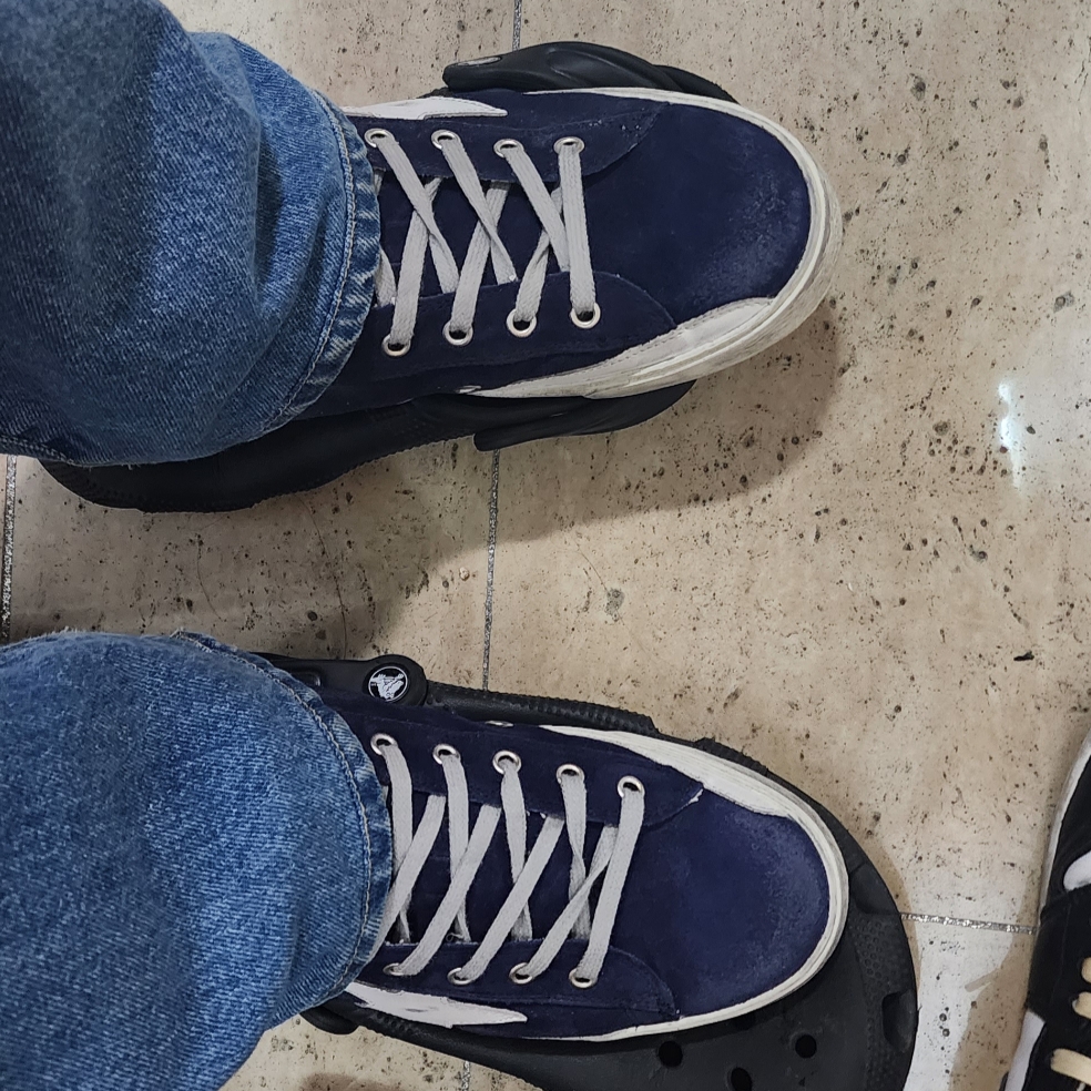 Golden Goose Francy Sneakers Night Blue White 착용 스타일 - 1