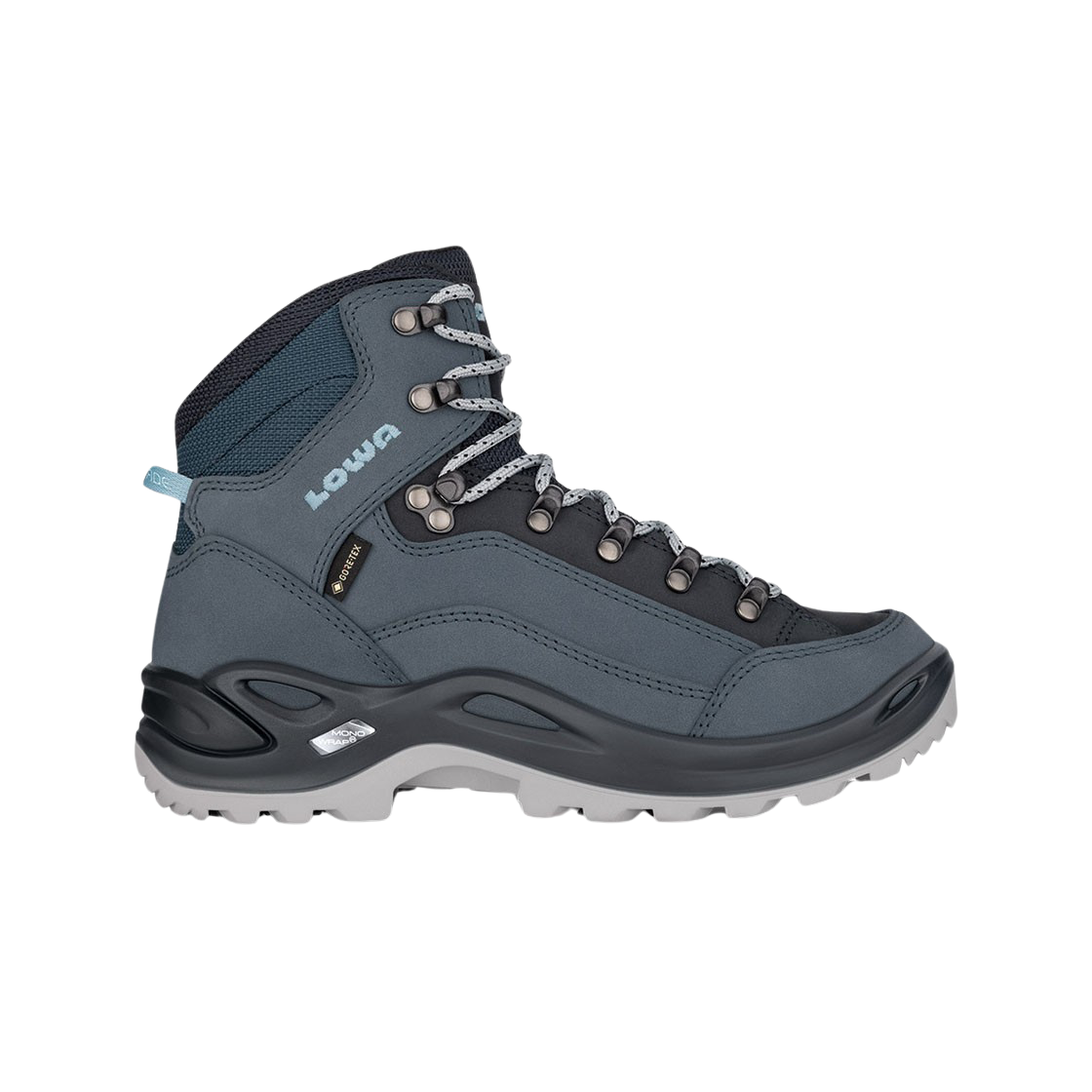 (W) 로바 레니게이드 고어텍스 미드 블랙 아이스 블루((W) Lowa Renegade GTX Mid Black Ice Blue)