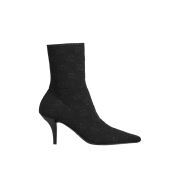 (W) Gucci GG Knit Ankle Boots Black Grey