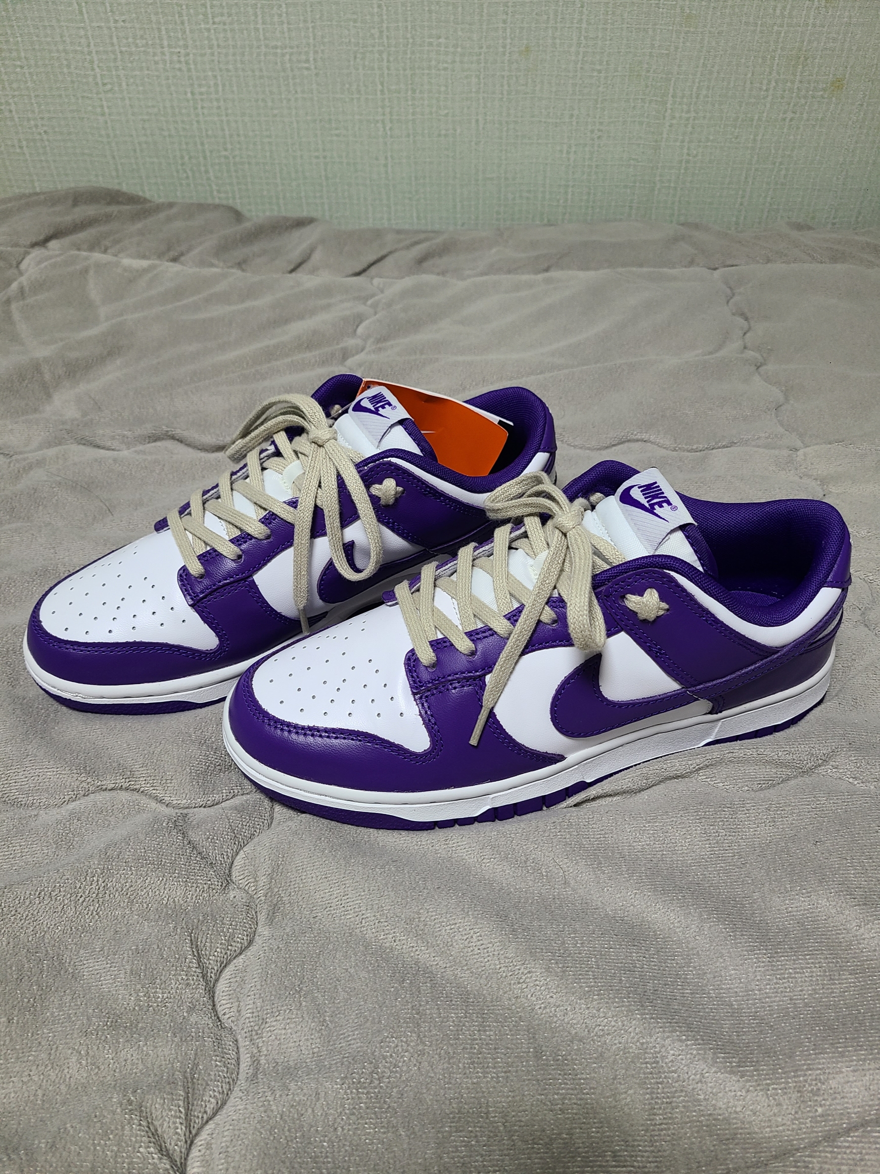 (W) Nike Dunk Low Gorge Green, Jordan Stadium 90 White Clover 착용 스타일 - 7
