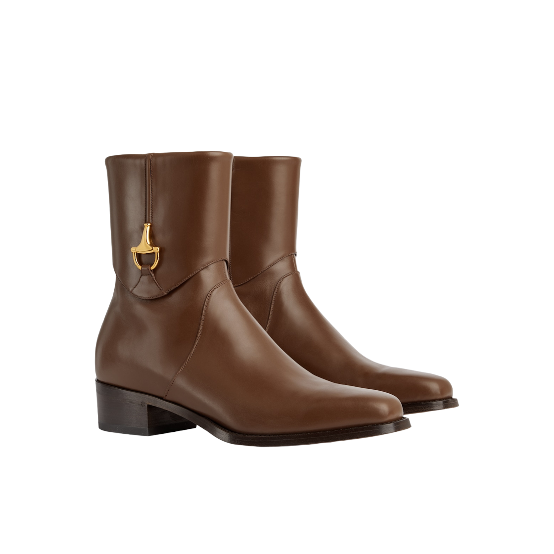 구찌 앵클 부츠 스퀘어 홀스빗 디테일 브라운 레더(Gucci Ankle Boot with Horsebit Detail Brown Leather) - 2