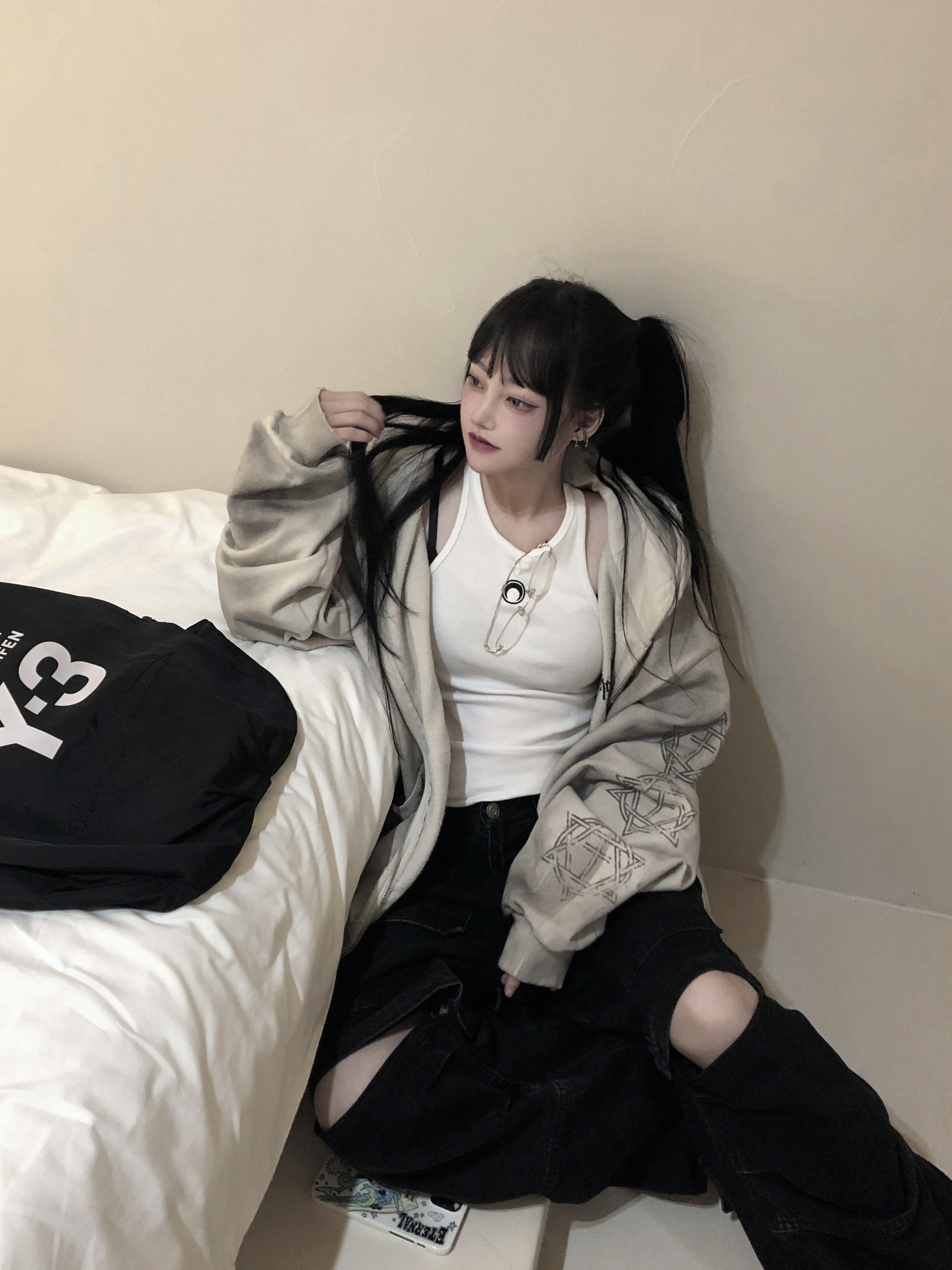 Project G/R Furious Logo Applique Zip Hoodie Grey - 10 Corso Como Exclusive 착용 스타일