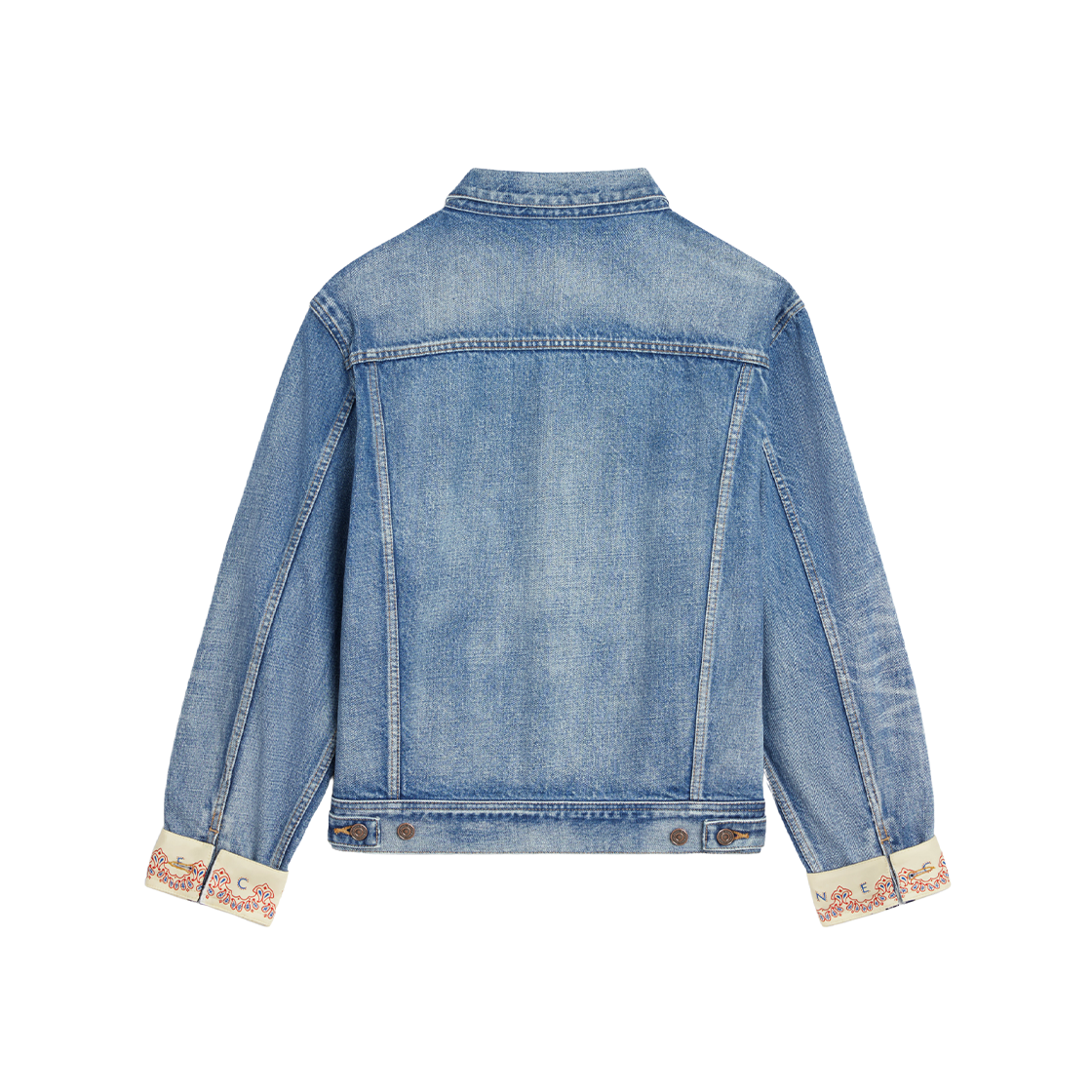 (W) Celine V-Shaped Trucker Jacket in Pismo Wash Denim Pismo Wash 상세 이미지 3