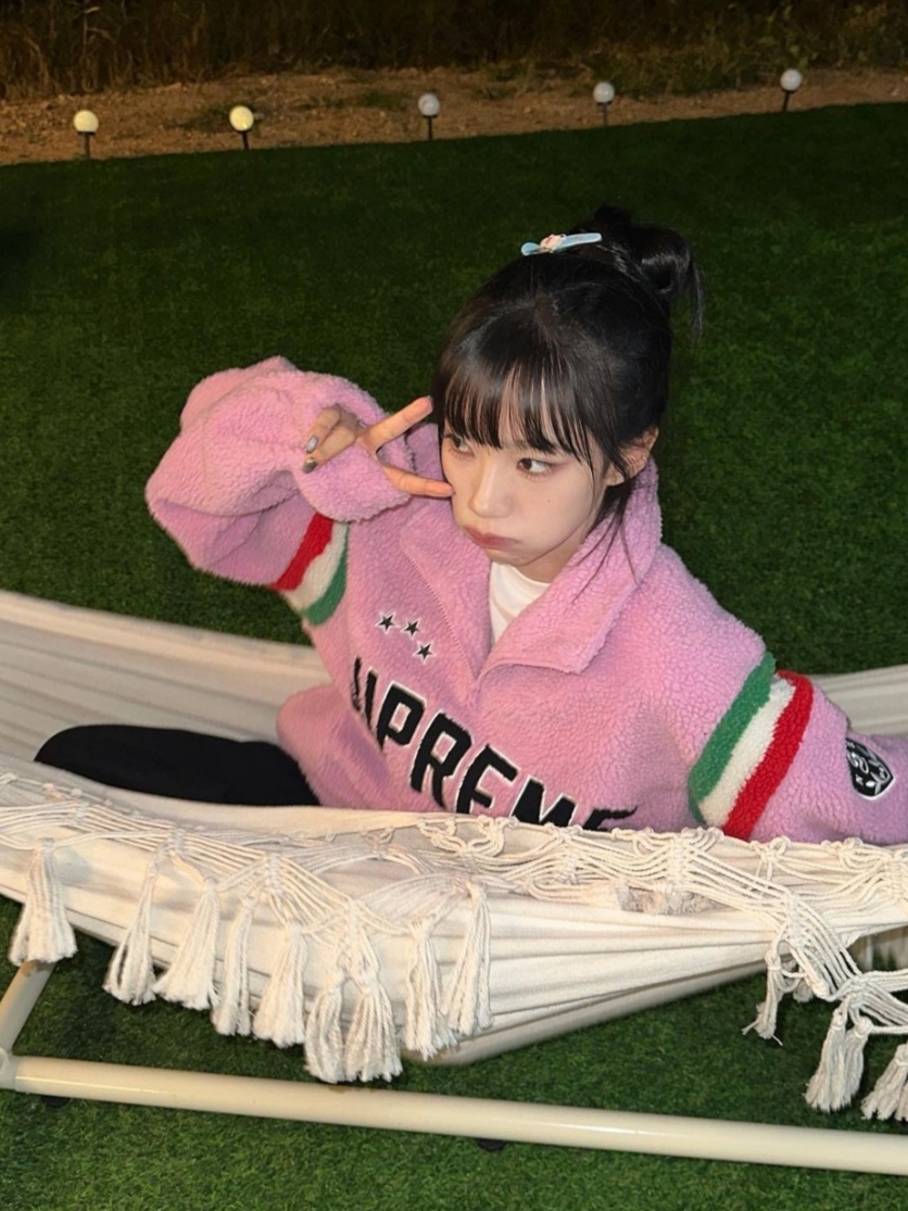 Supreme Arc Half Zip Fleece Pullover Pink - 23FW 착용 스타일 - 3