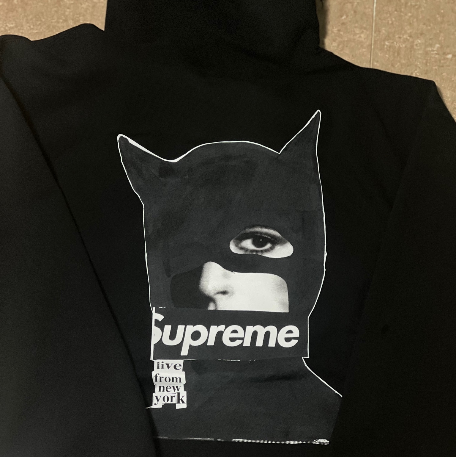 Supreme Catwoman Hooded Sweatshirt Black - 23FW 착용 스타일