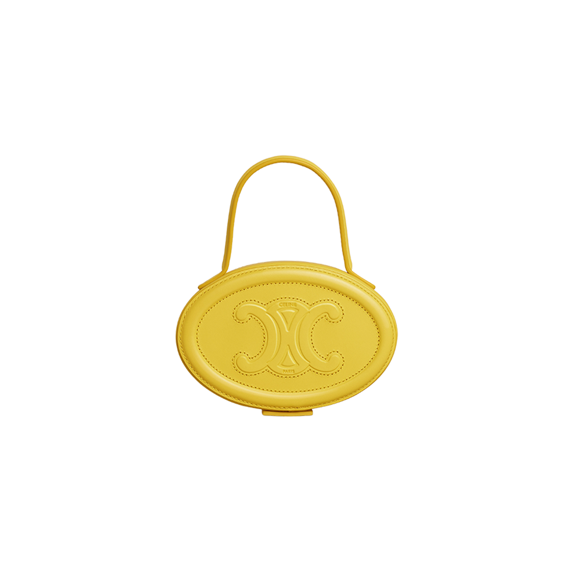 Celine Oval Minaudiere Cuir Triomphe in Smooth Calfskin Citron 상세 이미지 3