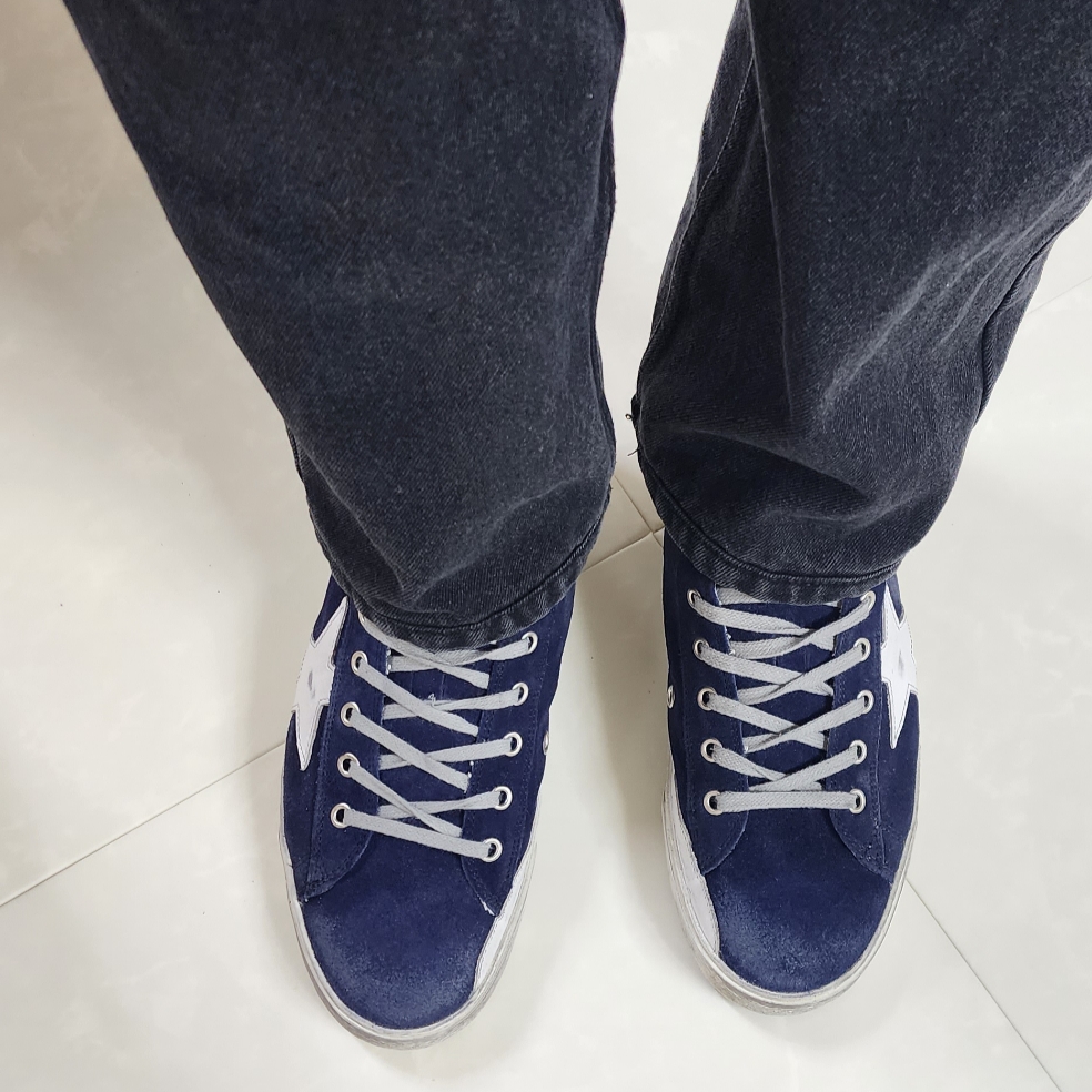 Golden Goose Francy Sneakers Night Blue White 착용 스타일 - 3