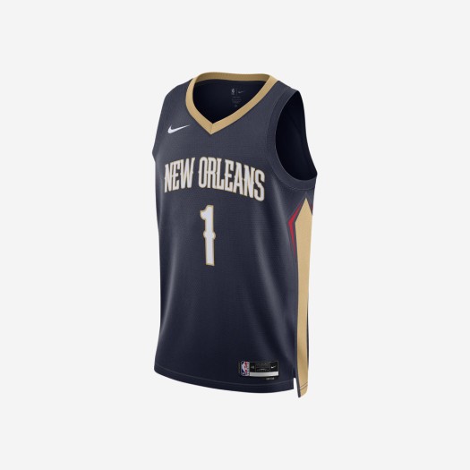 나이키 자이언 윌리엄슨 뉴올리언스 펠리컨스 아이콘 에디션 2022/23 드라이핏 NBA 스윙맨 저지 컬리지 네이비