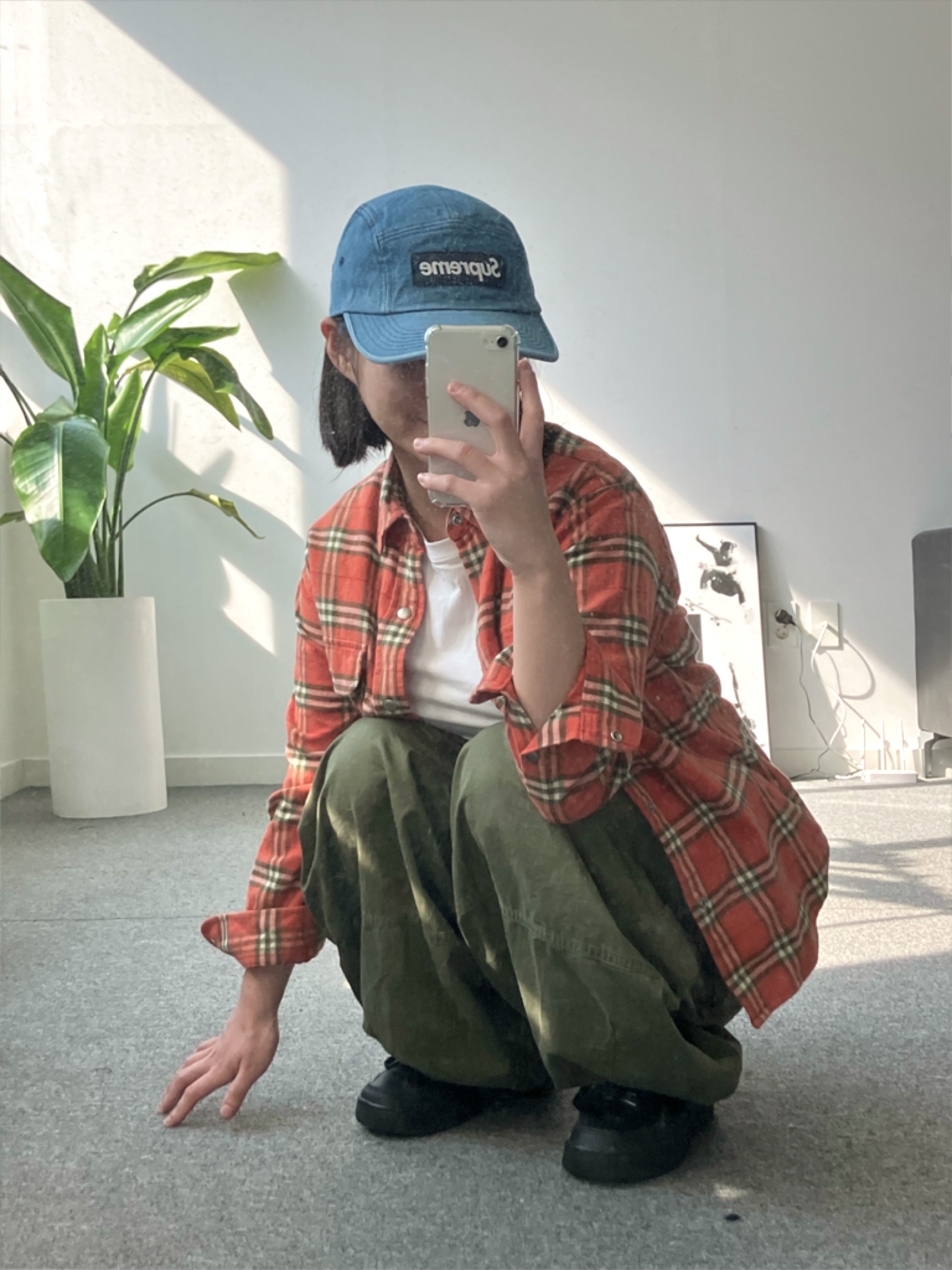 Supreme Washed Chino Twill Camp Cap Denim - 23FW, (W) Nike Air Force 1 '07 Low Triple Black 착용 스타일