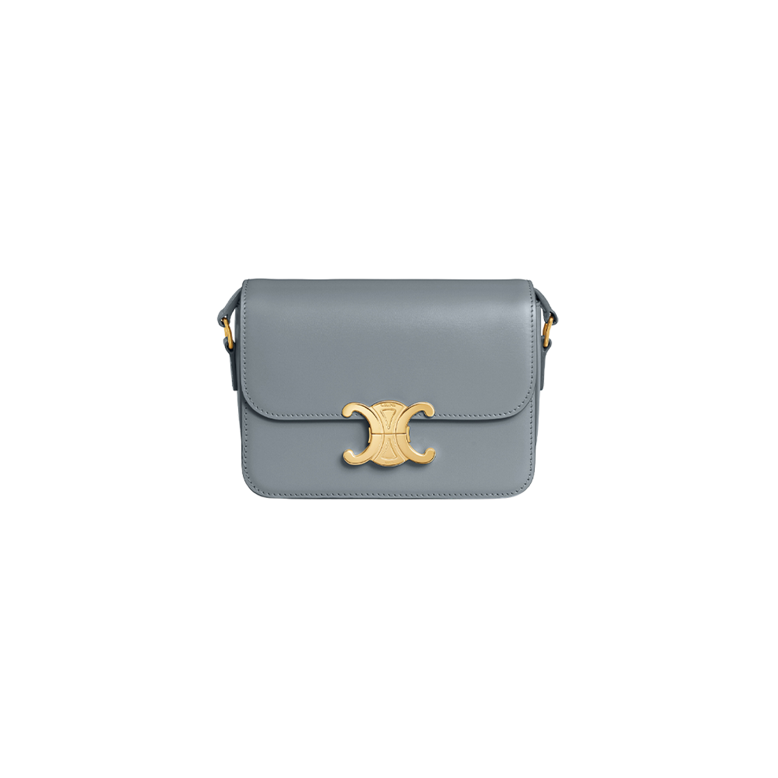 Celine Teen Triomphe Bag in Shiny Calfskin Blue Grey 상세 이미지 1