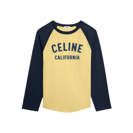 (W) 셀린느 캘리포니아 70's 티셔츠 코튼 저지 레몬 파이 블루 뉘