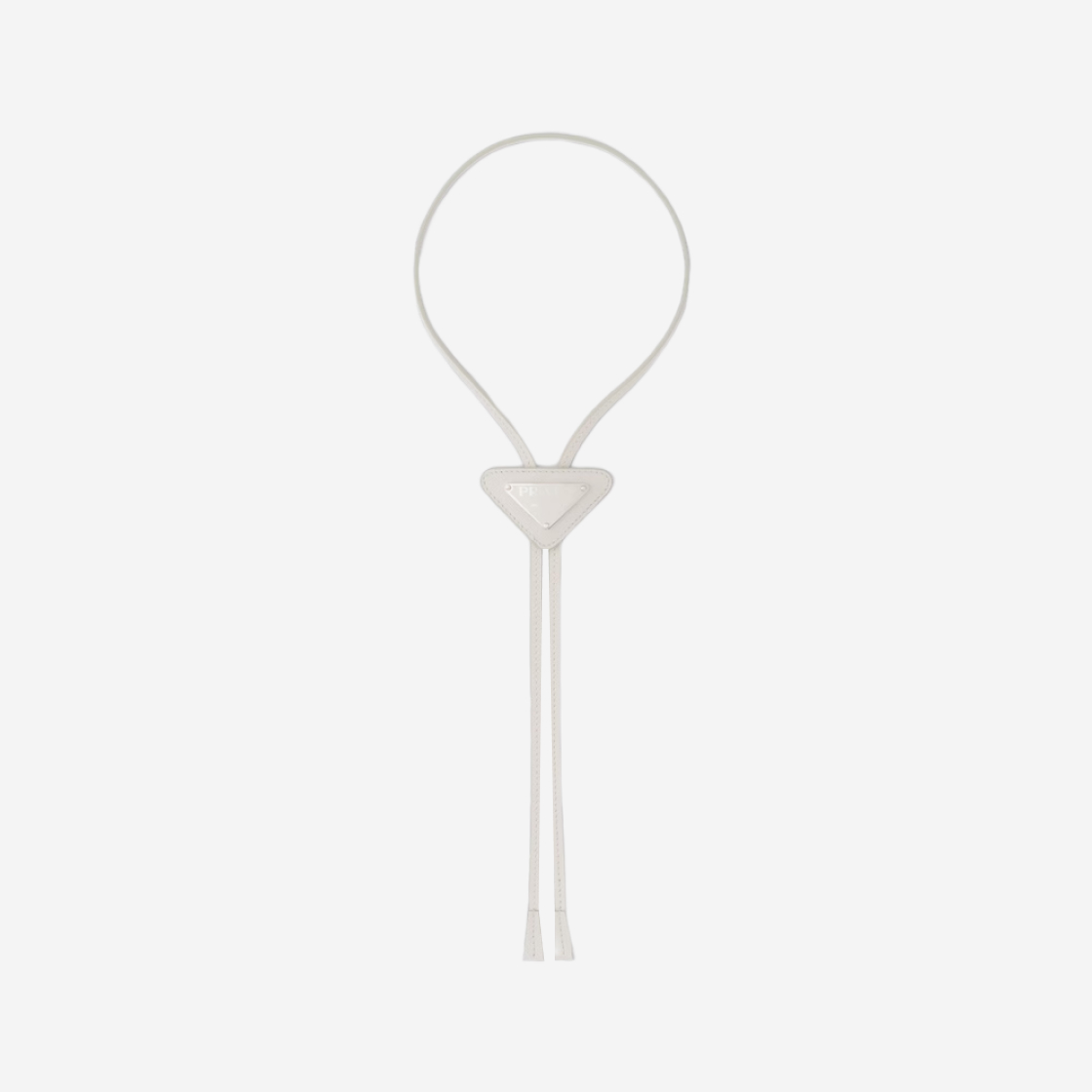 Prada Saffiano Leather Bolo Tie Chalk White