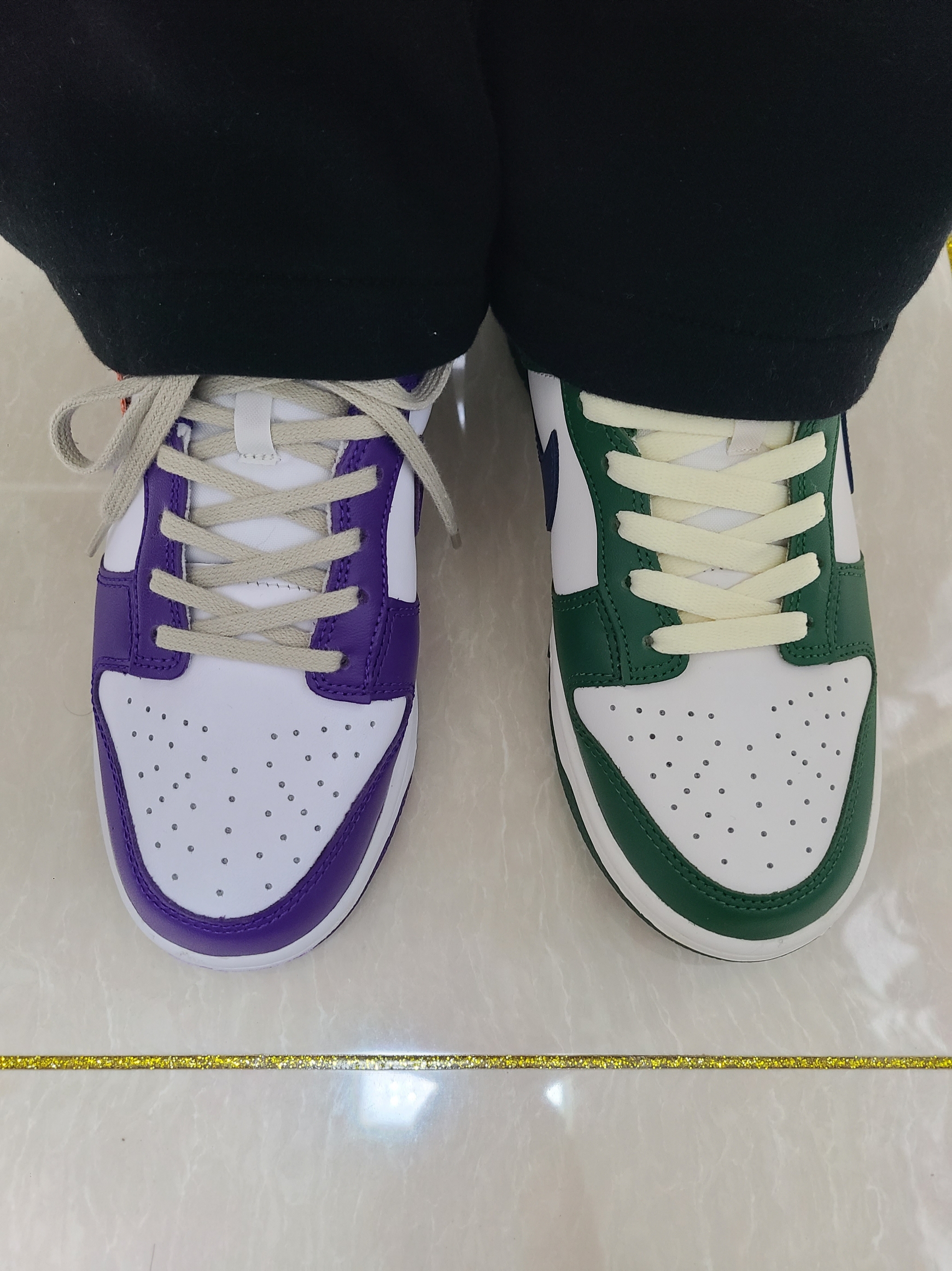 (W) Nike Dunk Low Gorge Green, Jordan Stadium 90 White Clover 착용 스타일 - 9