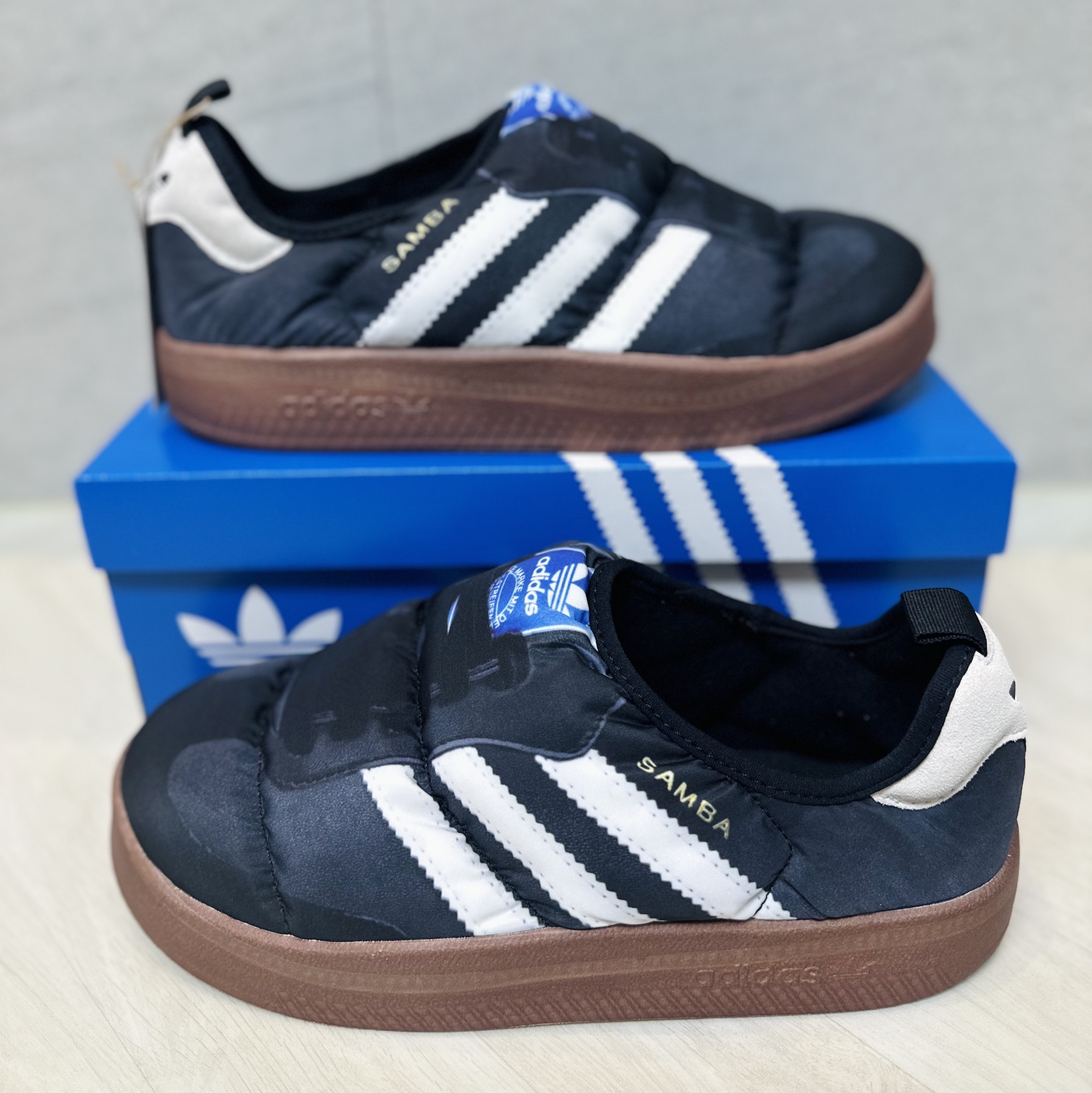 Adidas Puffylette Samba Core Black 착용 스타일 - 1
