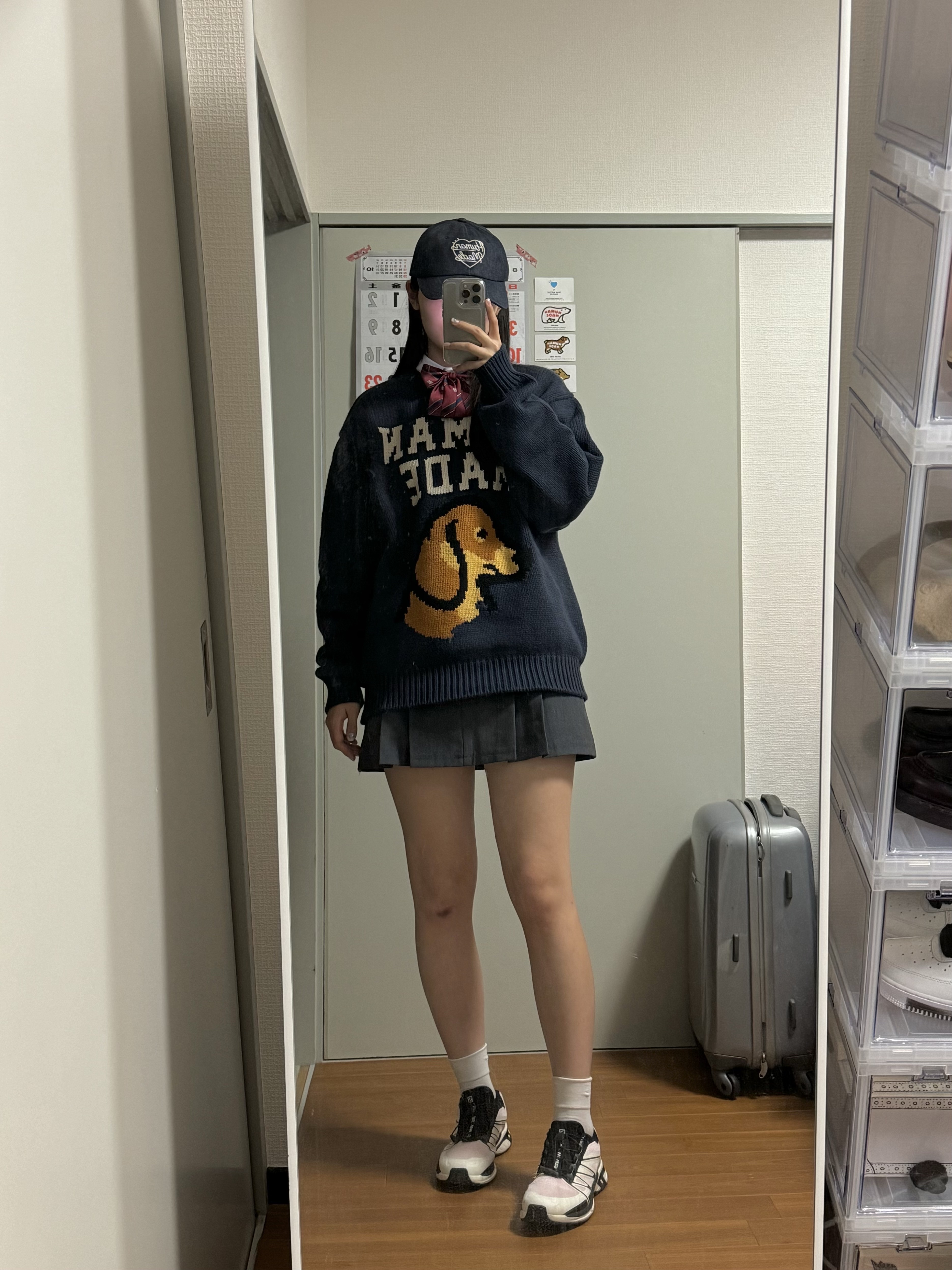Salomon XT-Wings 2 Cradle Pink, Human Made 6 Panel Denim Cap Indigo 착용 스타일