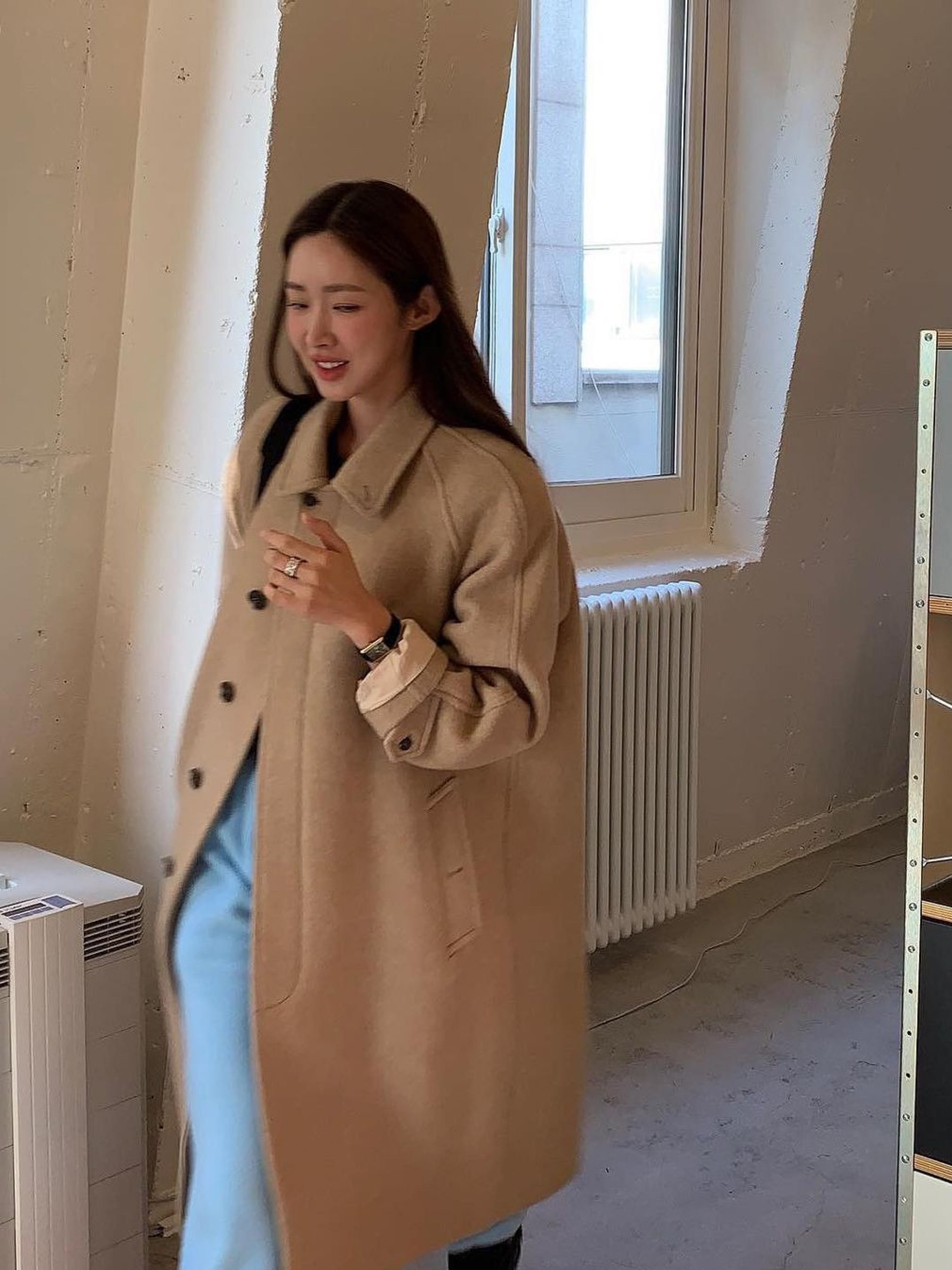 (W) Max Mara Madame 101801 Icon Coat Camel, (W) S Max Mara Paride Double Breasted Wool Coat Camel 착용 스타일 - 2