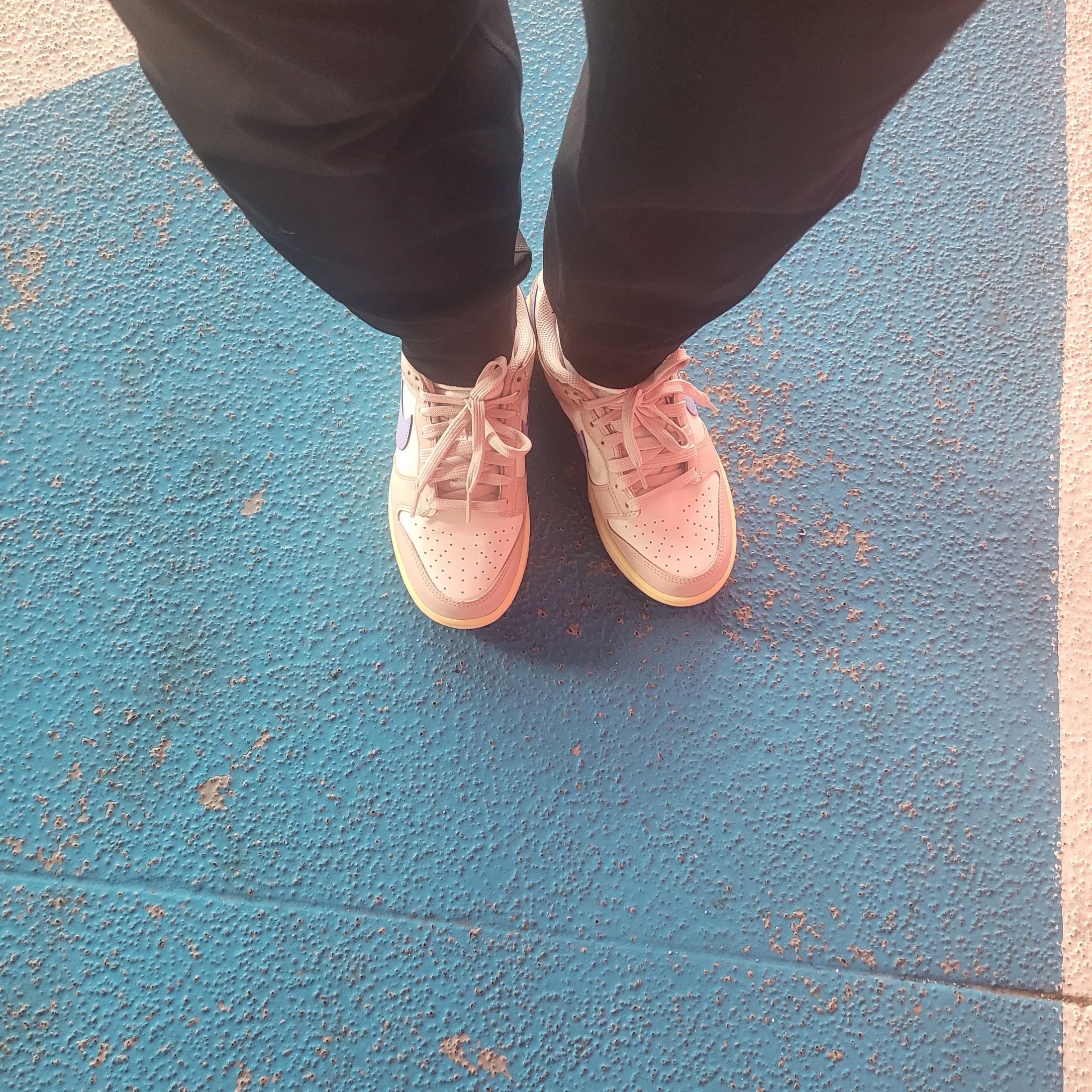 (W) Nike Dunk Low Pink Oxford 착용 스타일 - 6