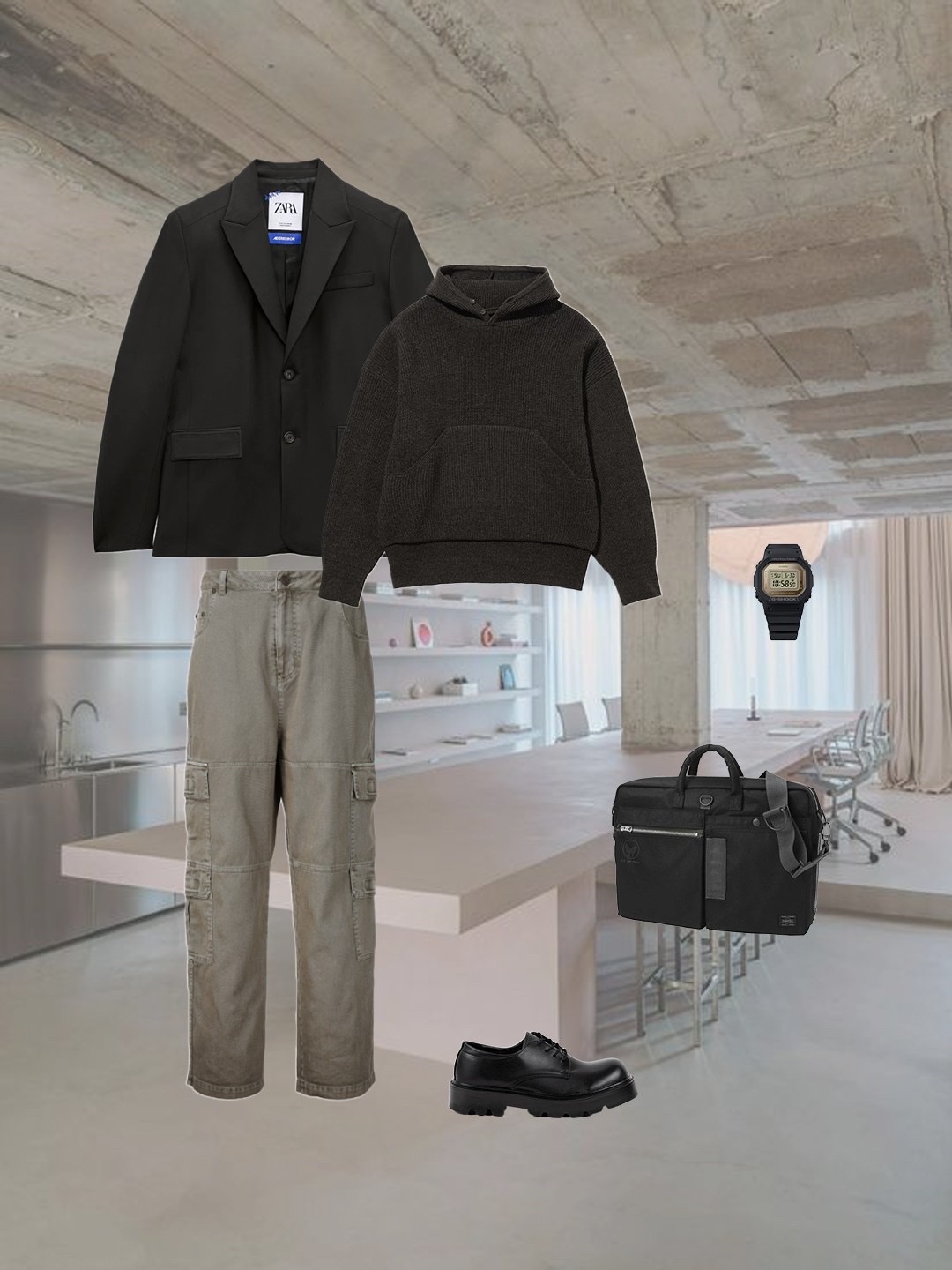 Sansan Gear Tri-Mesh Shirts Grey - 23SS, Citizen Dress Quartz 41mm Calf Leather Black 착용 스타일 - 5
