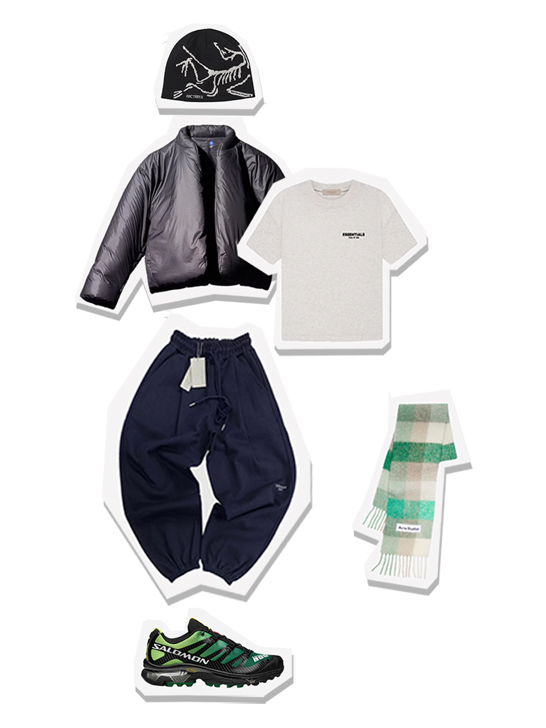 Arc'teryx Bird Head Toque Orca, Yeezy Gap Engineered By Balenciaga Round Jacket 2 Black 착용 스타일 - 1