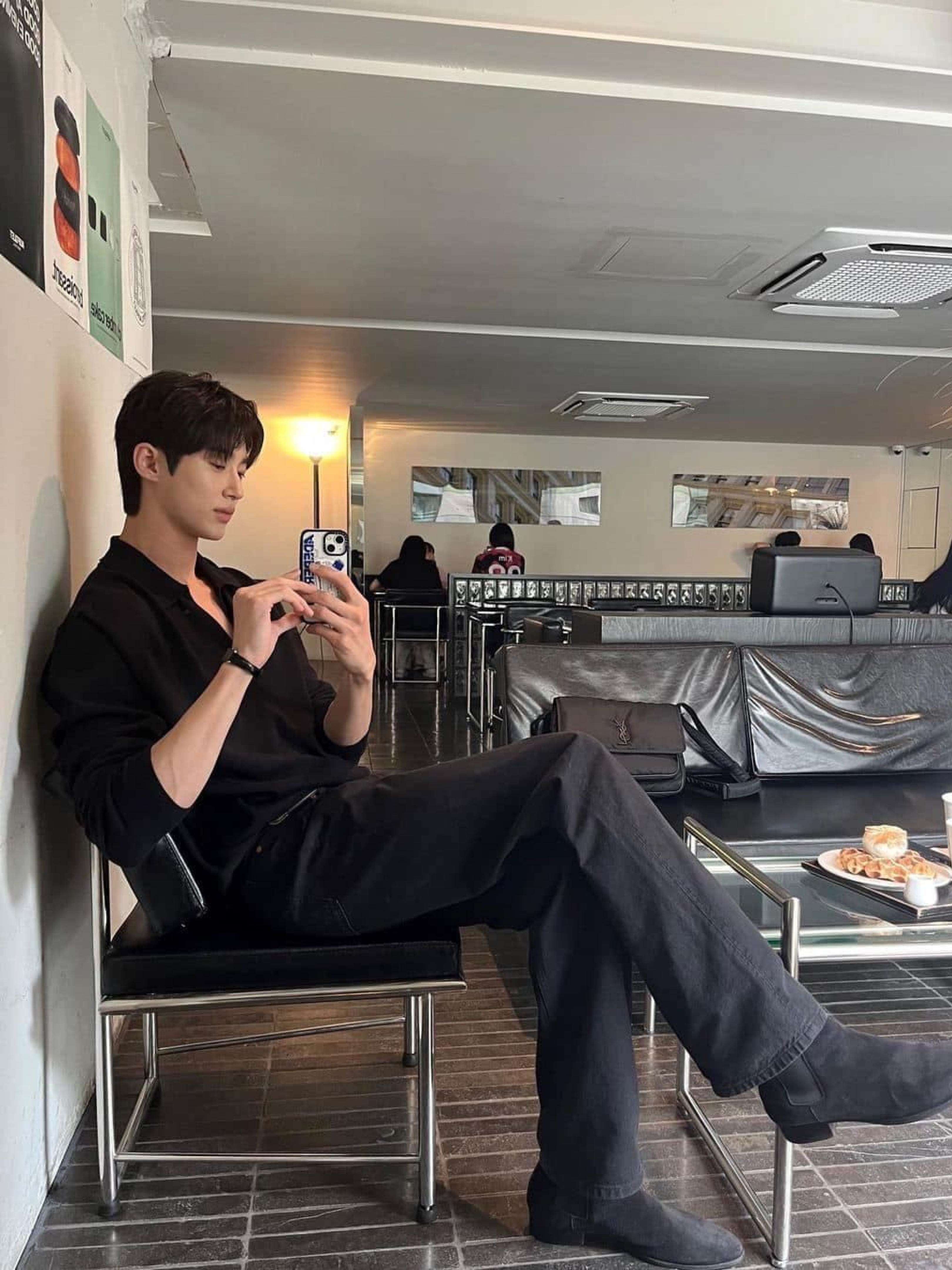 Wooyoungmi Cotton Back Logo Shirt Black, Wooyoungmi Cotton Pocket Shirt Black - 23FW 착용 스타일 - 2