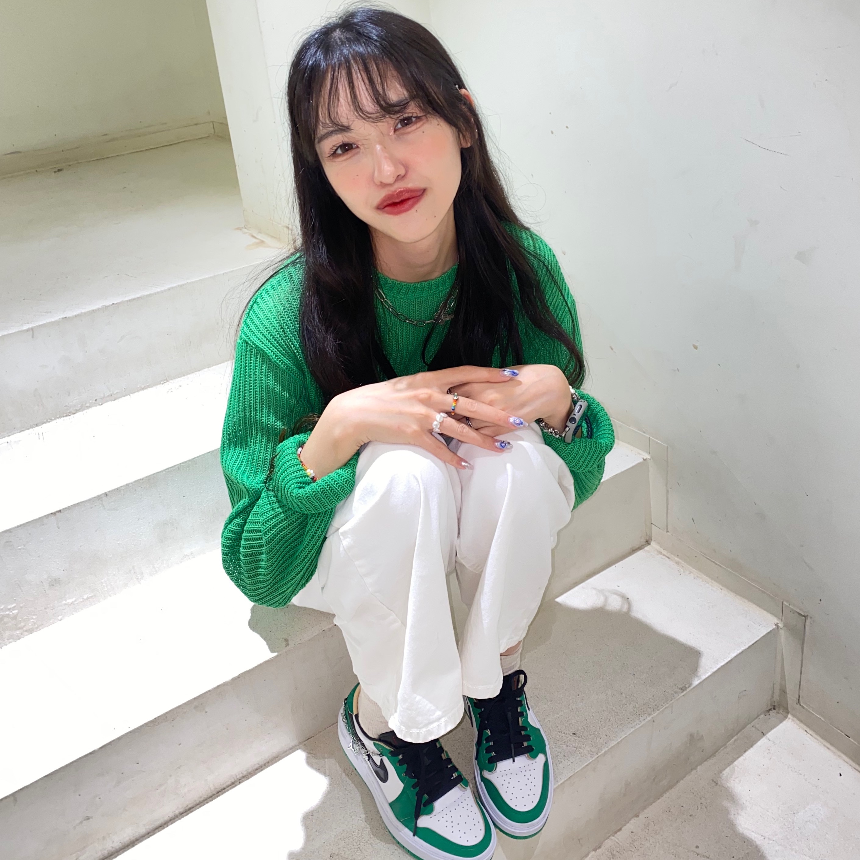 (W) Jordan 1 Elevate Low SE Lucky Green 착용 스타일