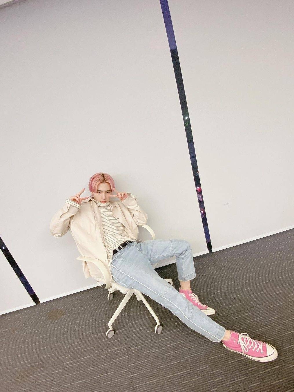 Converse Canvas All Star J Hi Pink 착용 스타일