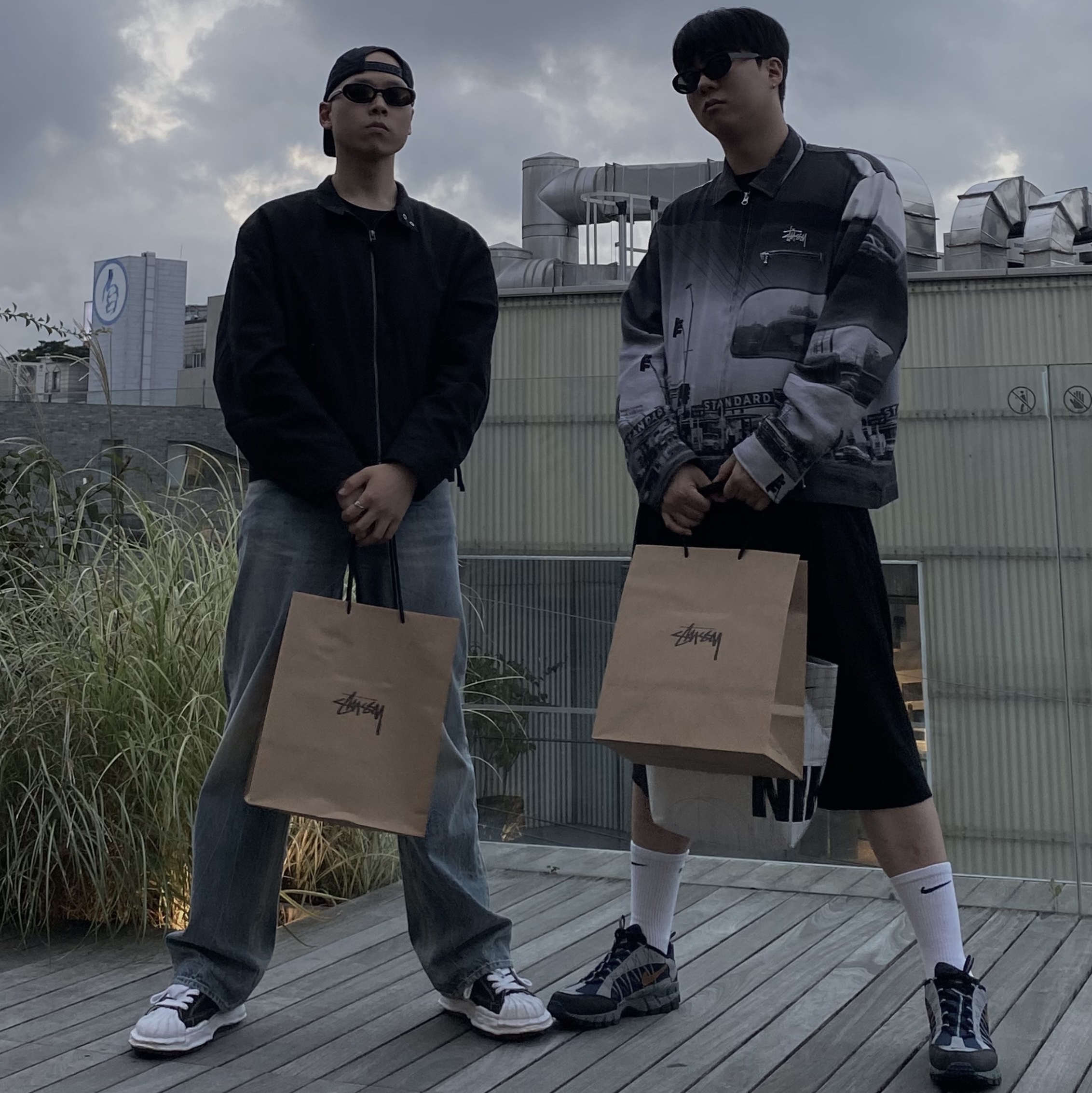 Maison Mihara Yasuhiro Blakey OG Sole Canvas Low-top Sneakers Black White, Gentle Monster Bandoneon.L 01 Black 착용 스타일