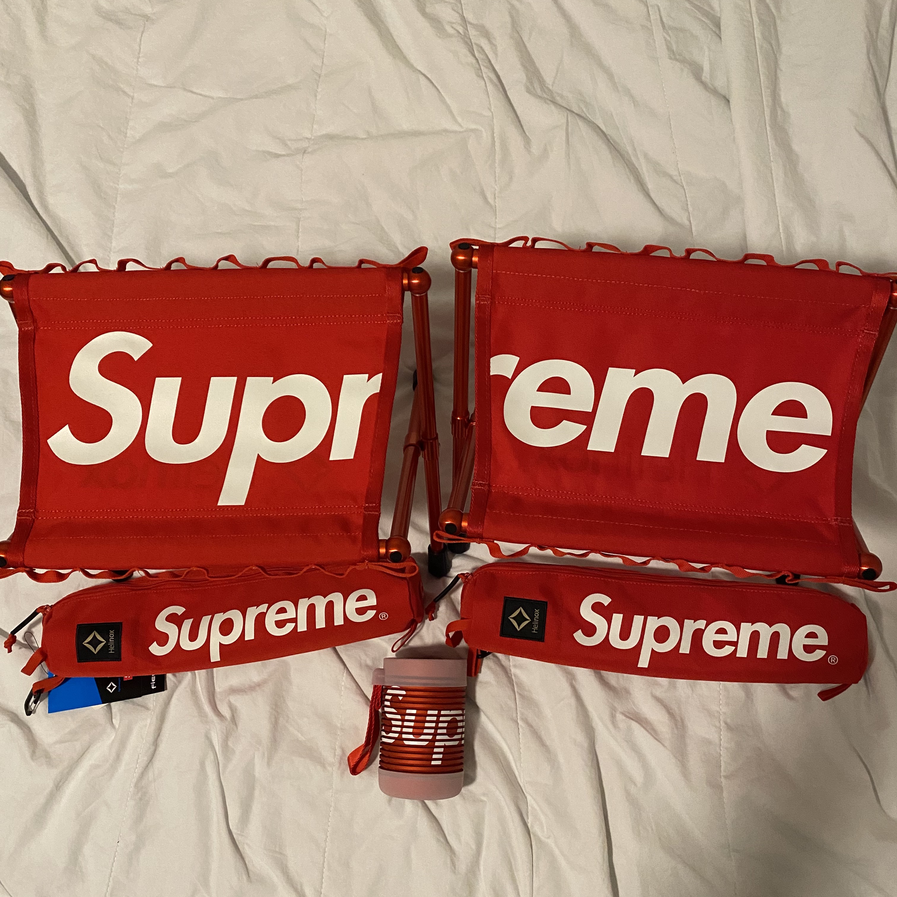 Supreme x Helinox Tactical Field Stool Red (Set Of 2) - 23FW 착용 스타일
