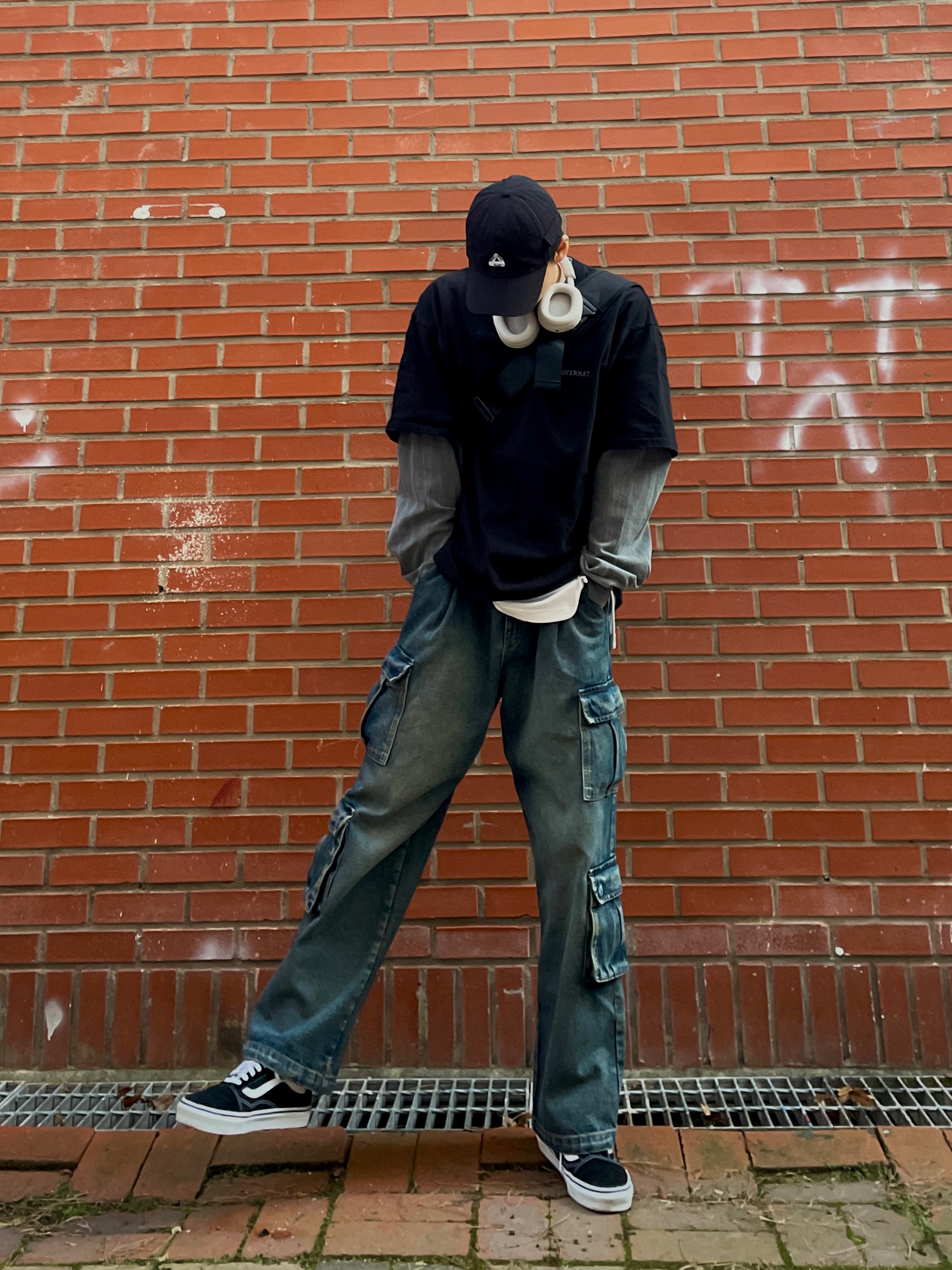 Sony WH-1000XM5 Silver (Korean Ver.), Palace Garment Dyed Tri-Ferg Patch 6-Panel Black - 22FW 착용 스타일 - 2