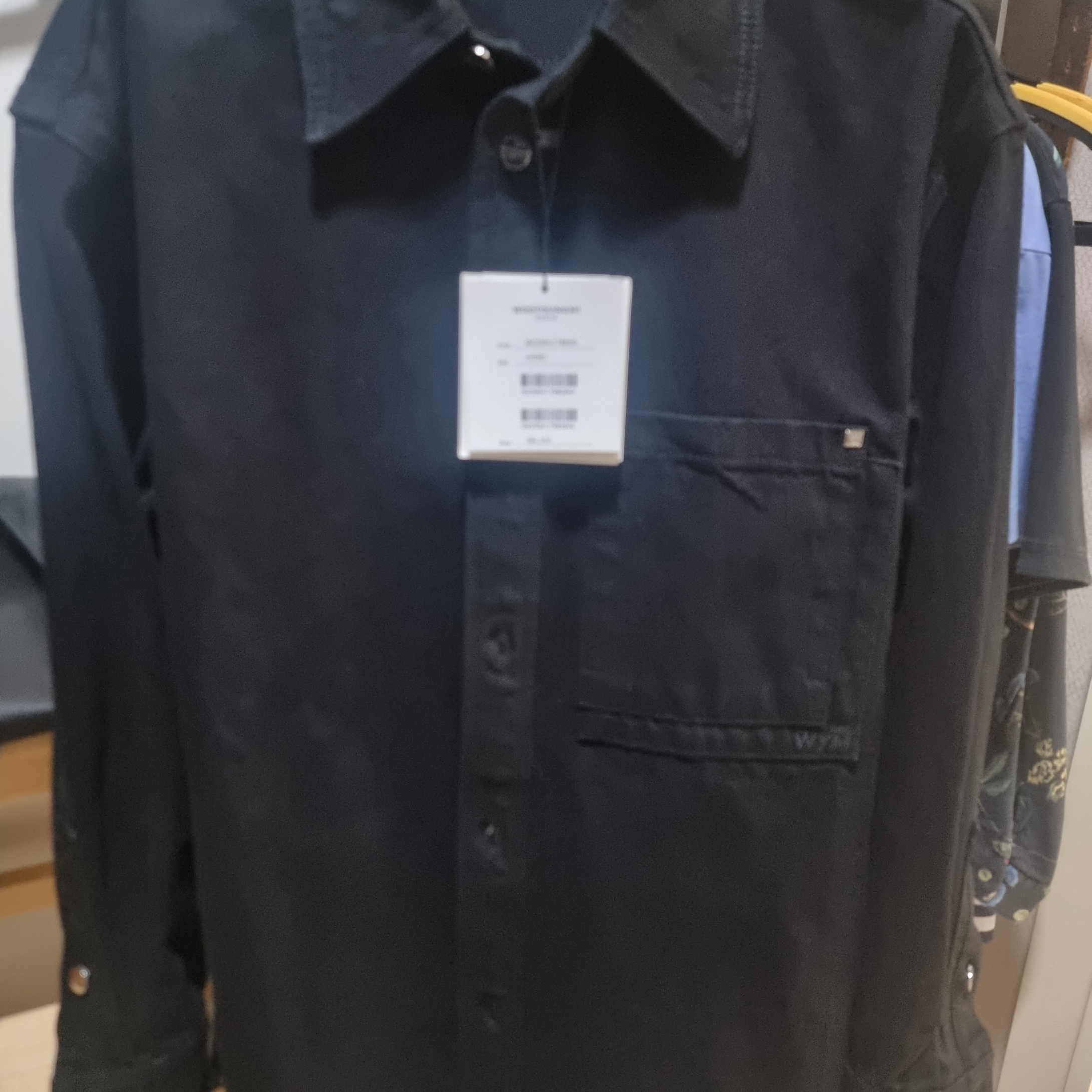 Wooyoungmi Cotton Back Logo Shirt Black - 23FW 착용 스타일 - 2