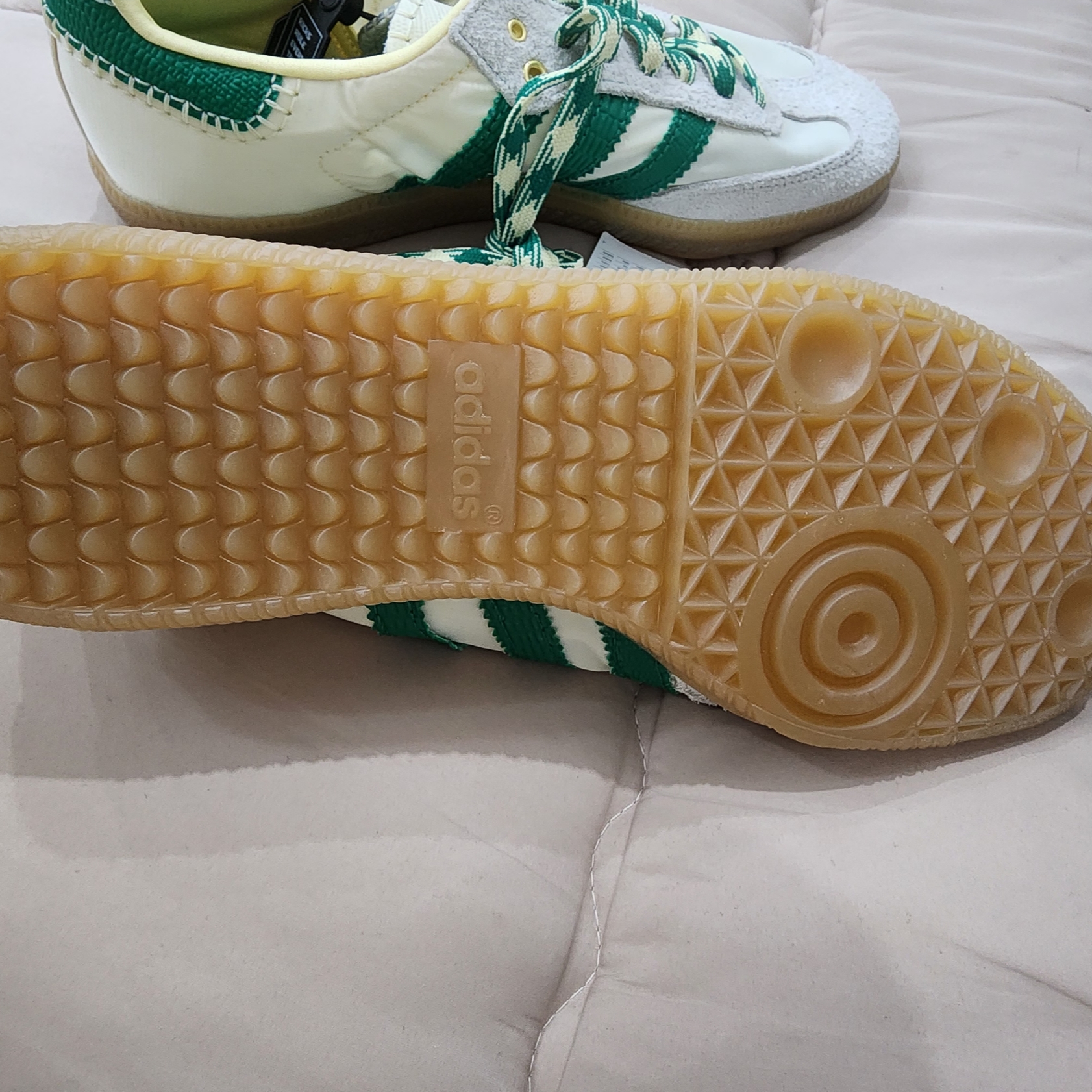 Adidas x Wales Bonner Samba Cream Green 착용 스타일 - 3