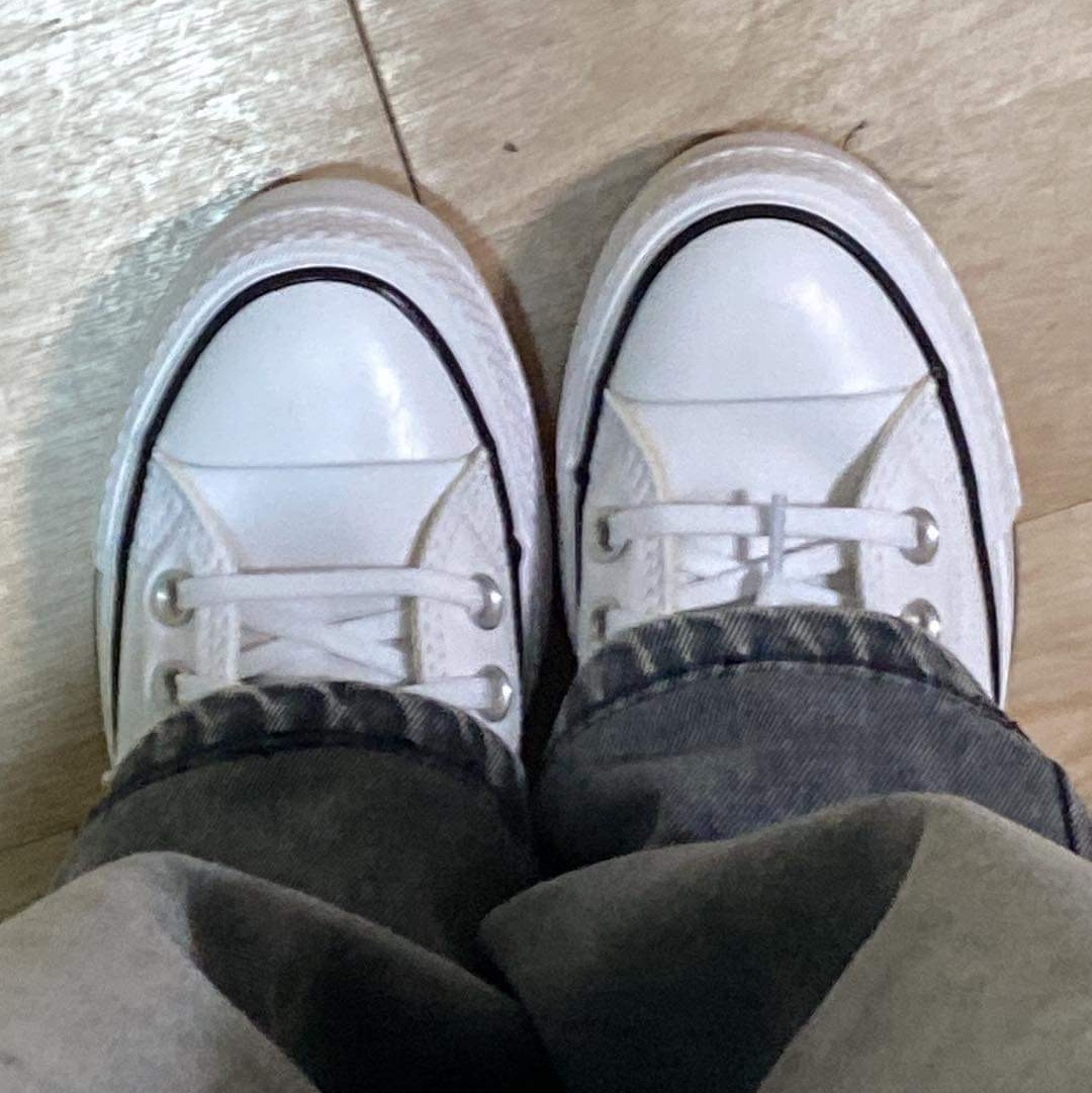 (W) Converse Chuck Taylor All Star Lift Ox White Black 착용 스타일 - 2