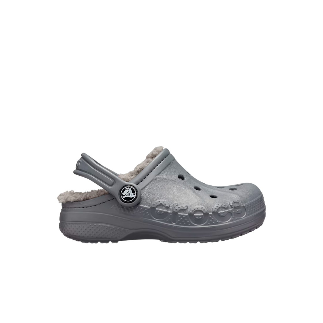 207500-00Q (Kids) Crocs Baya Lined Clog Charcoal