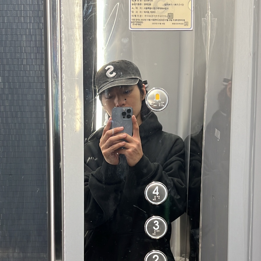 Supreme Pigment Print S Logo 6-Panel Black - 23FW 착용 스타일